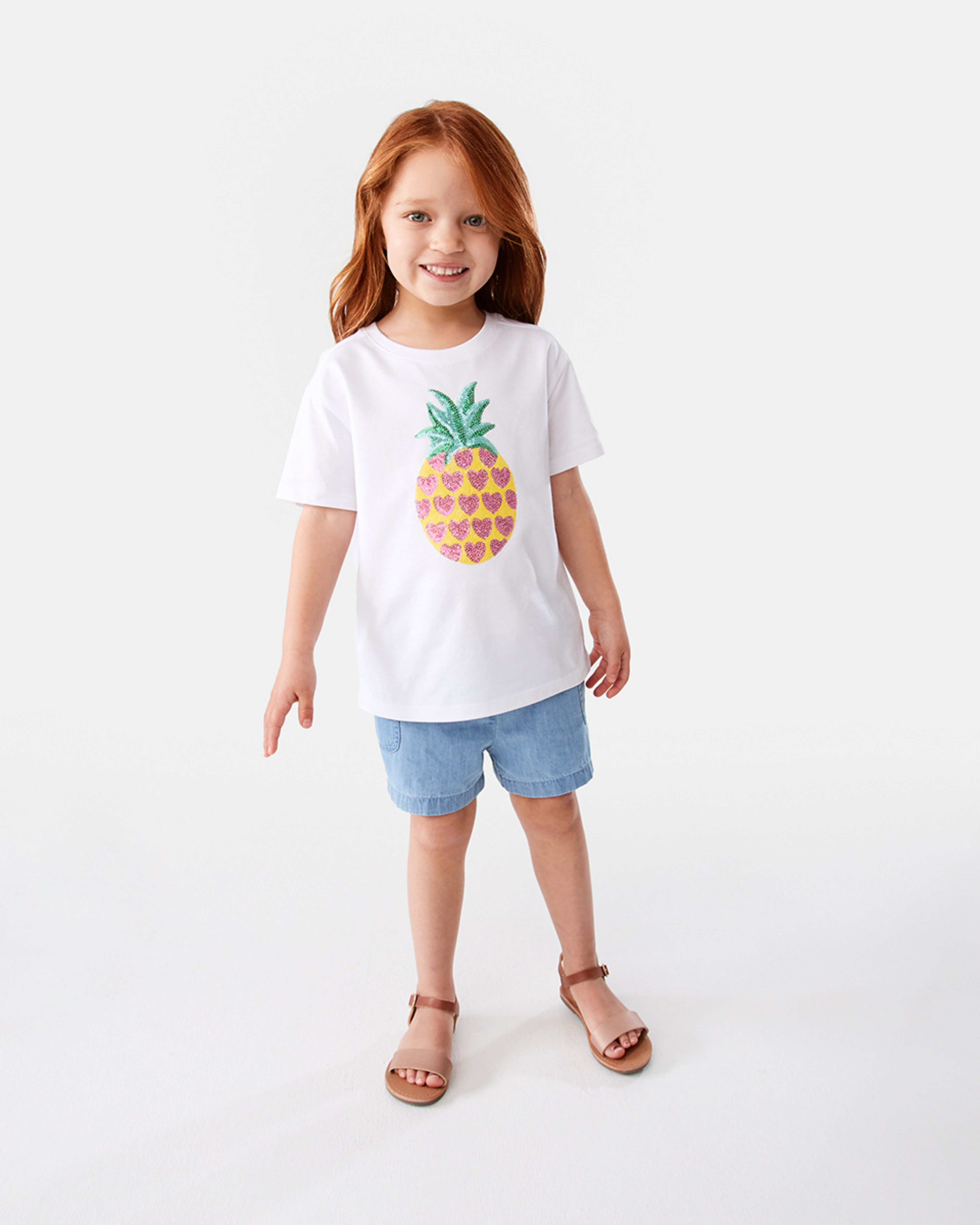 5 Short Sleeve Sequin T-shirt Wht Pinple, 5 of 8