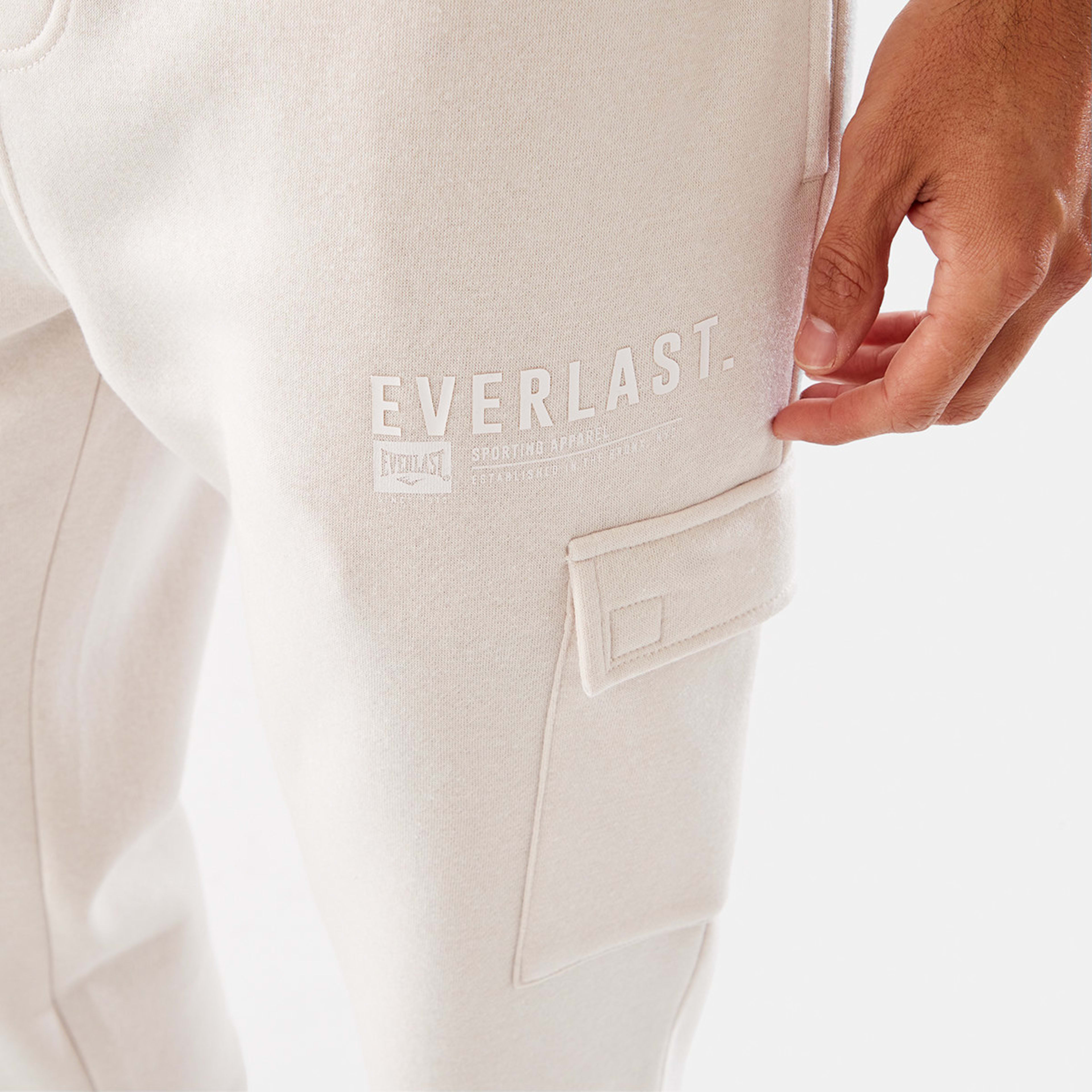 5 Everlast Mens Cargo Trackpants Chalk, 5 of 6