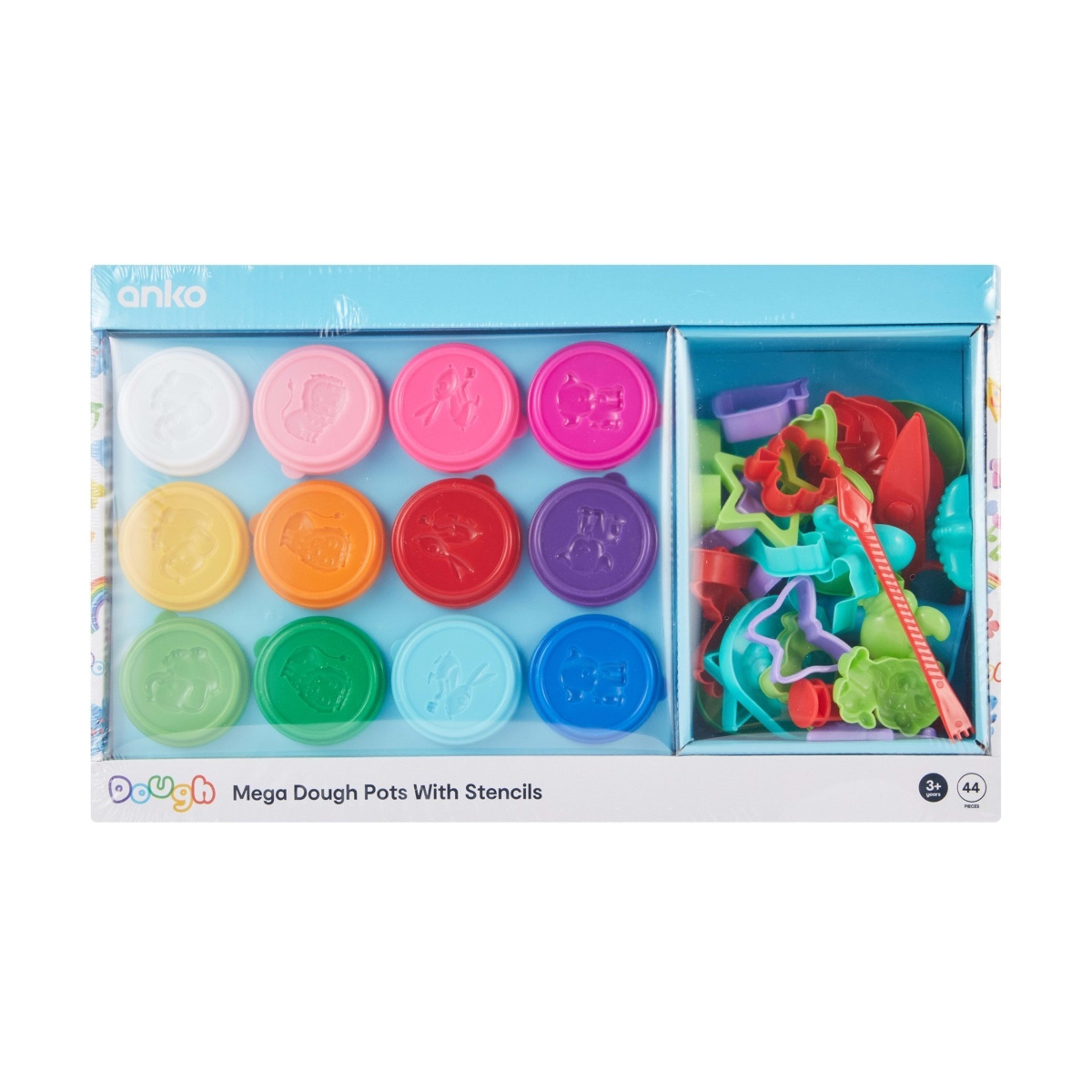 1 44 Piece Mega Dough Pots with Stencils
