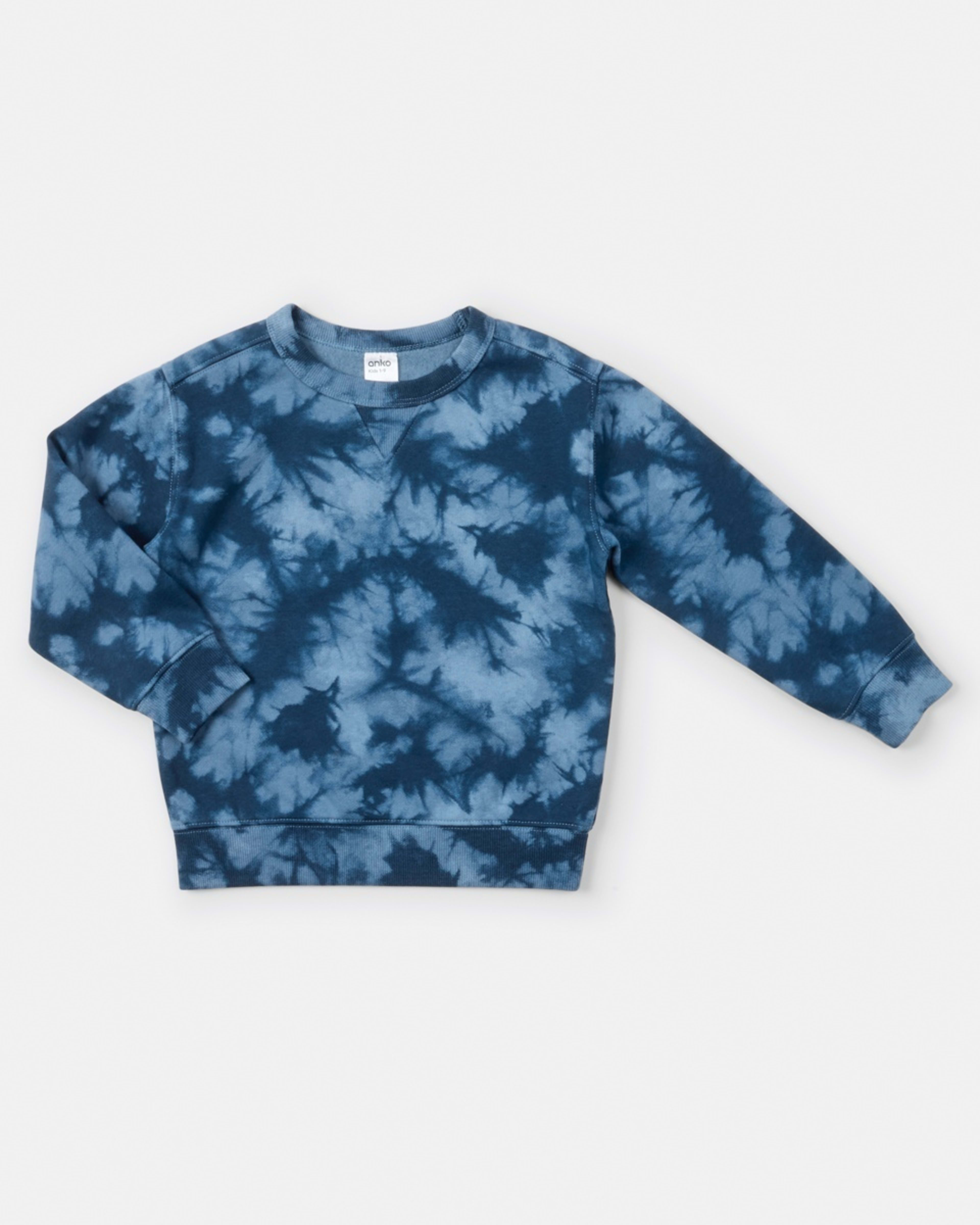 8 All Over Print Crew Neck Sweatshirt Blu Tiedye, 8 of 9