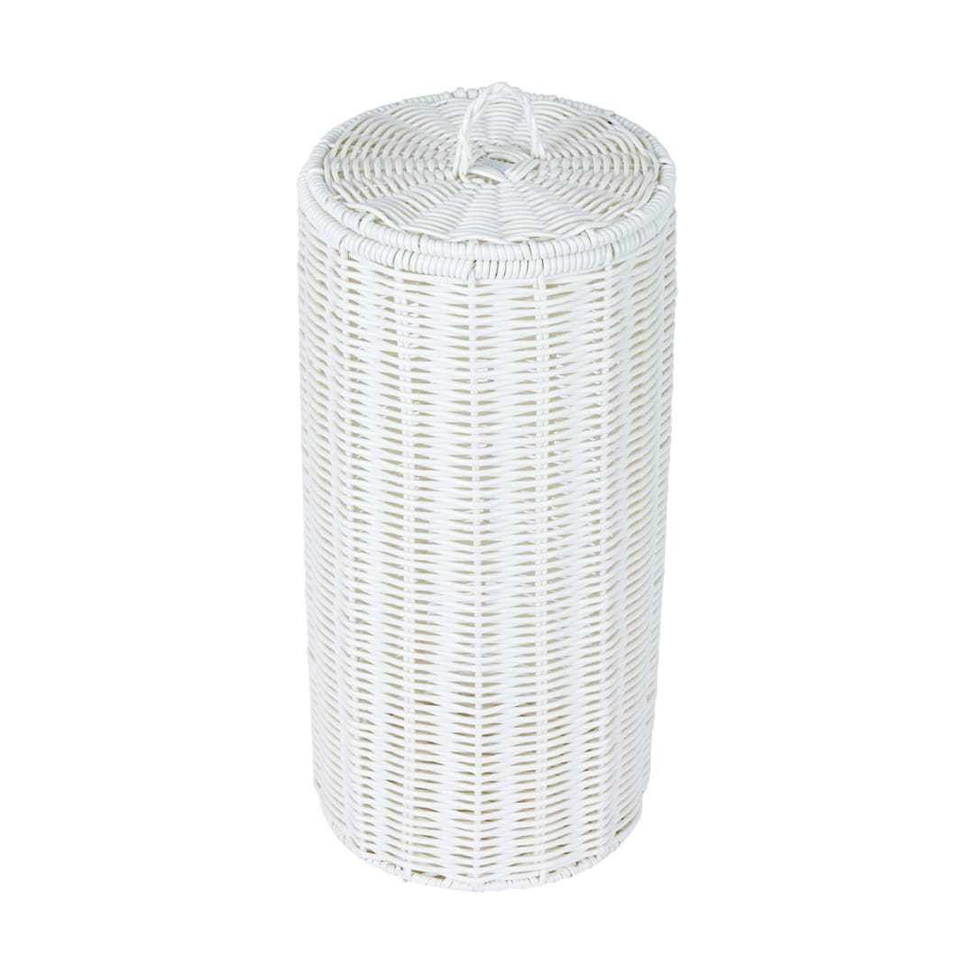 White Rattan Look Toilet Roll Holder Kmart