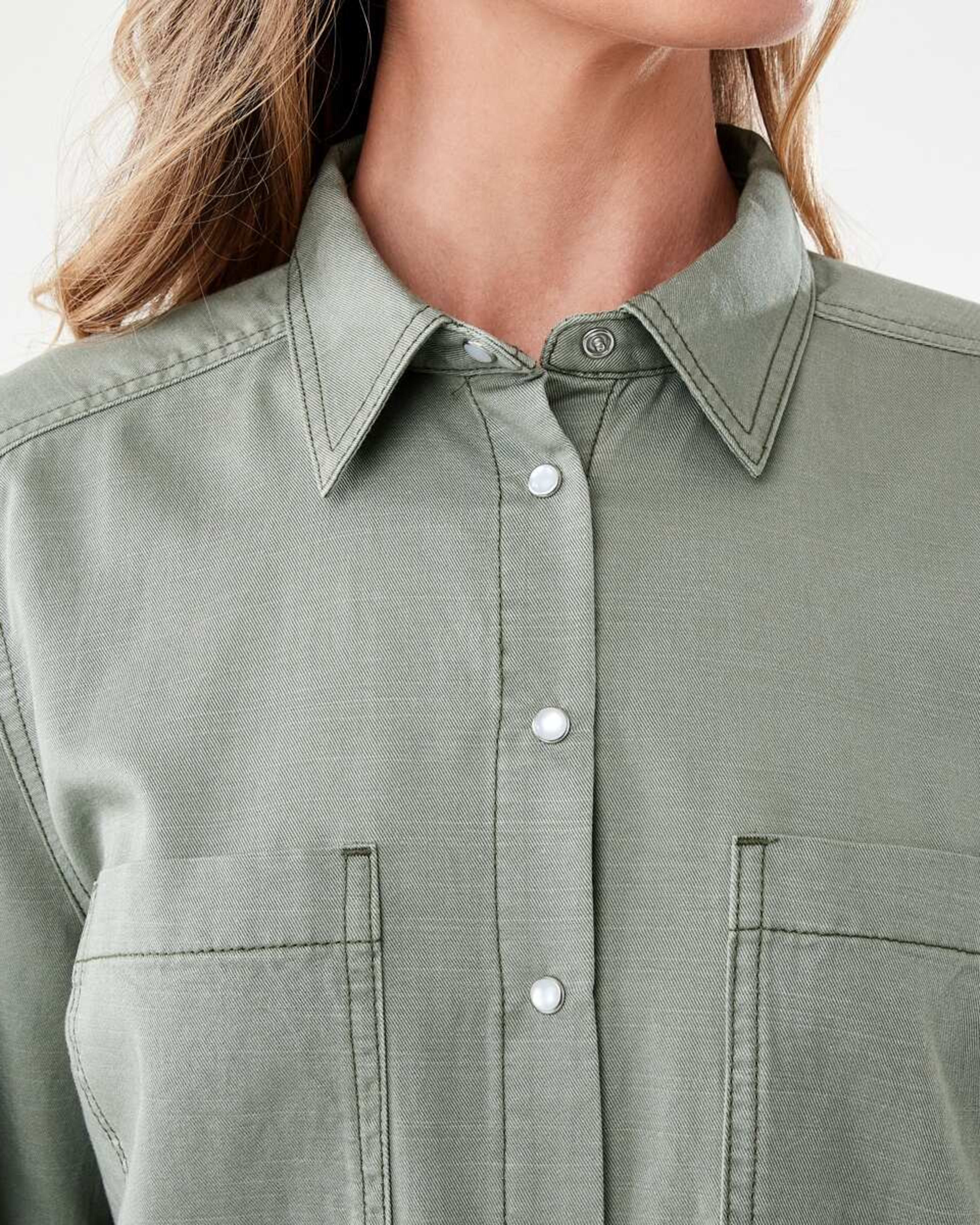 5 Long Sleeve Cotton Slub Shirt Soft Khaki, 5 of 7