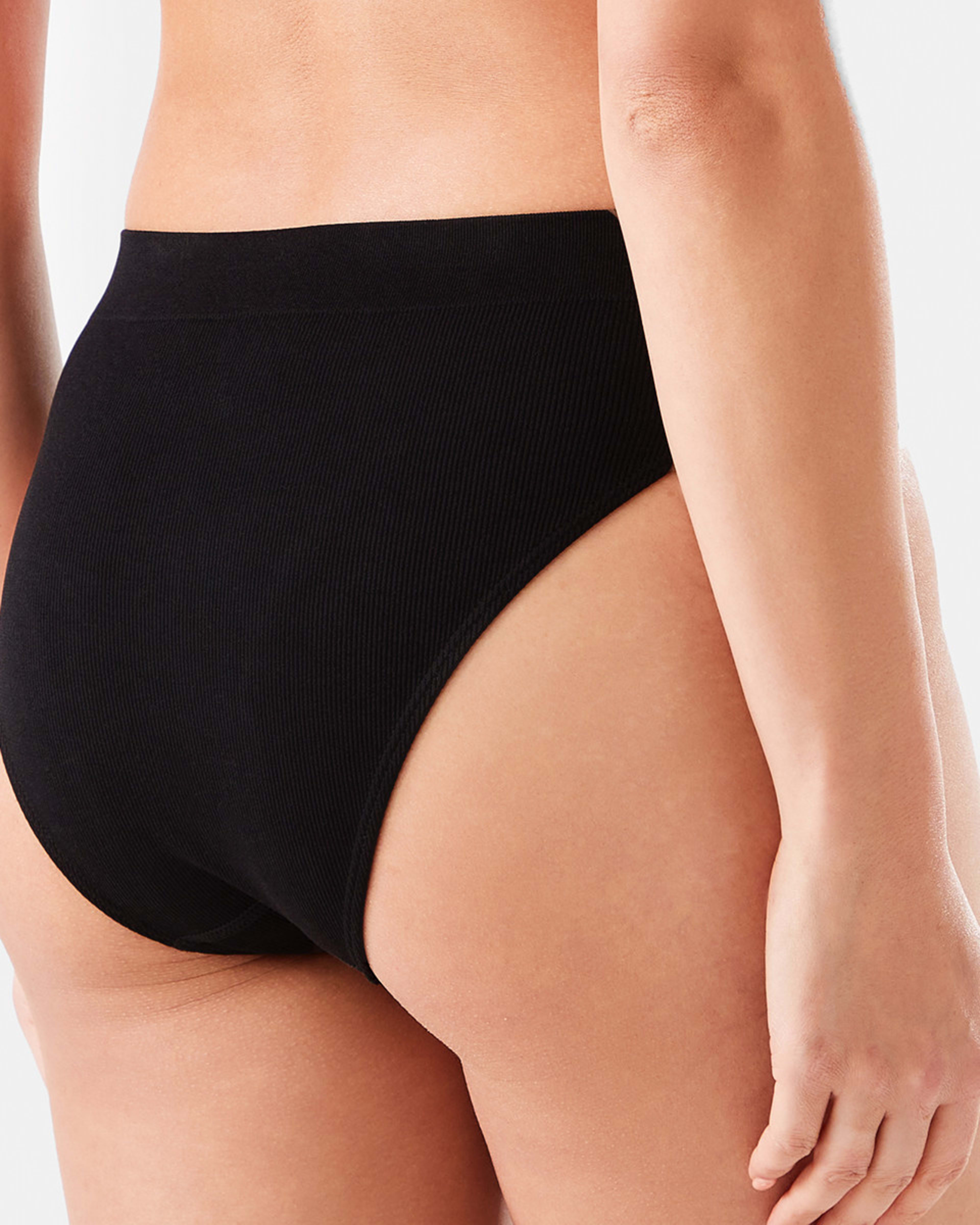 7 3 Pack Ribbed Seamfree Hi-Waist Bikini Briefs Al Pv Bk, 7 of 8