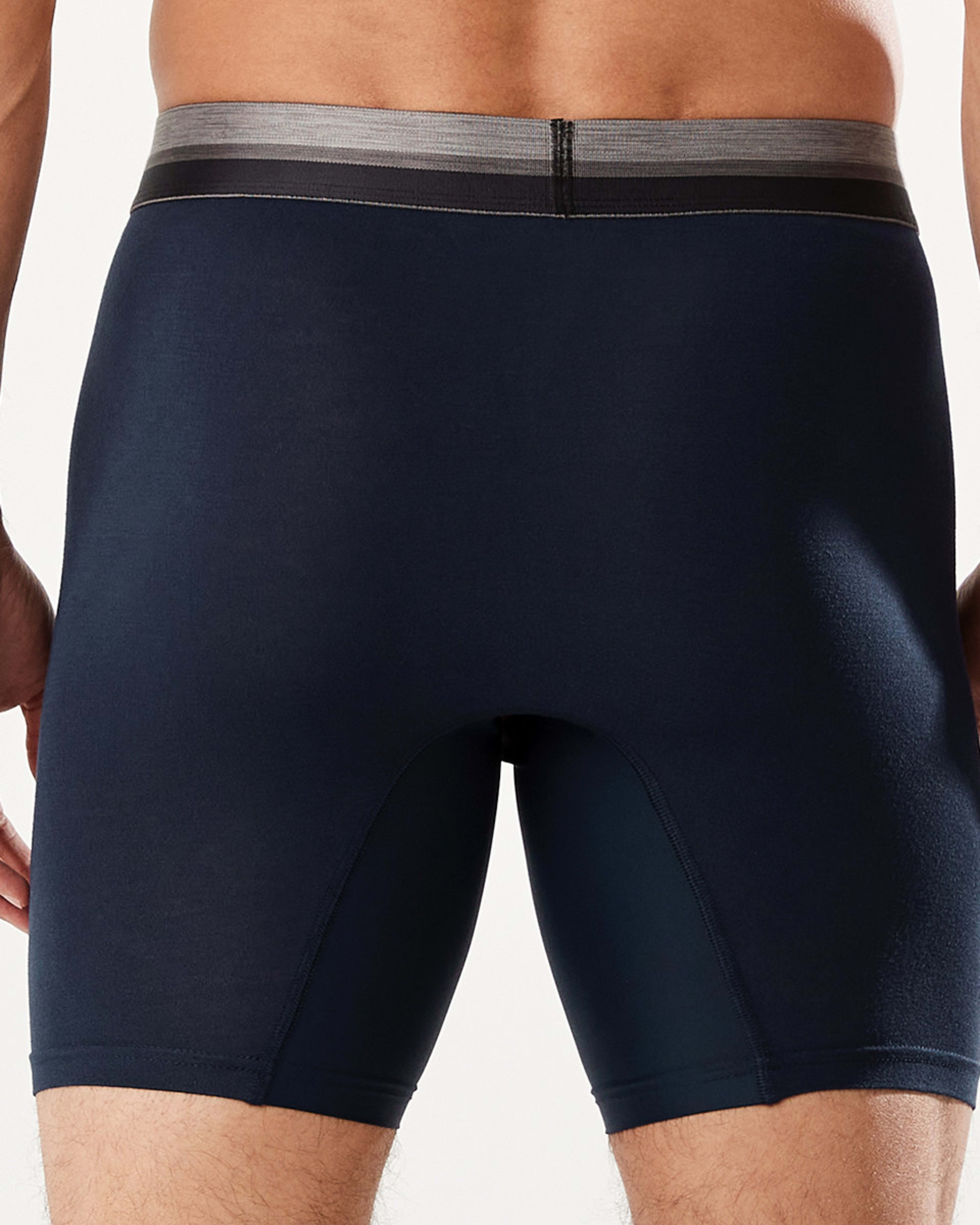 3 Anti-ride Mid Length Bamboo Blend Trunks Navy, 3 of 5