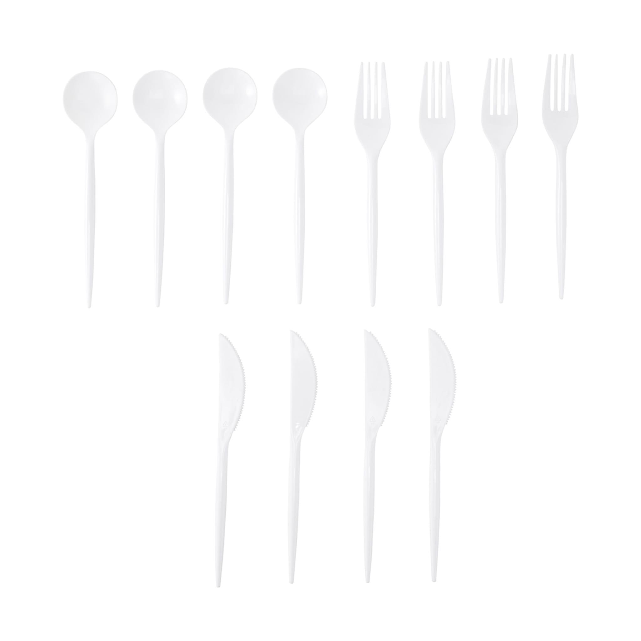 150 Piece Reusable White Plastic Cutlery Set Kmart