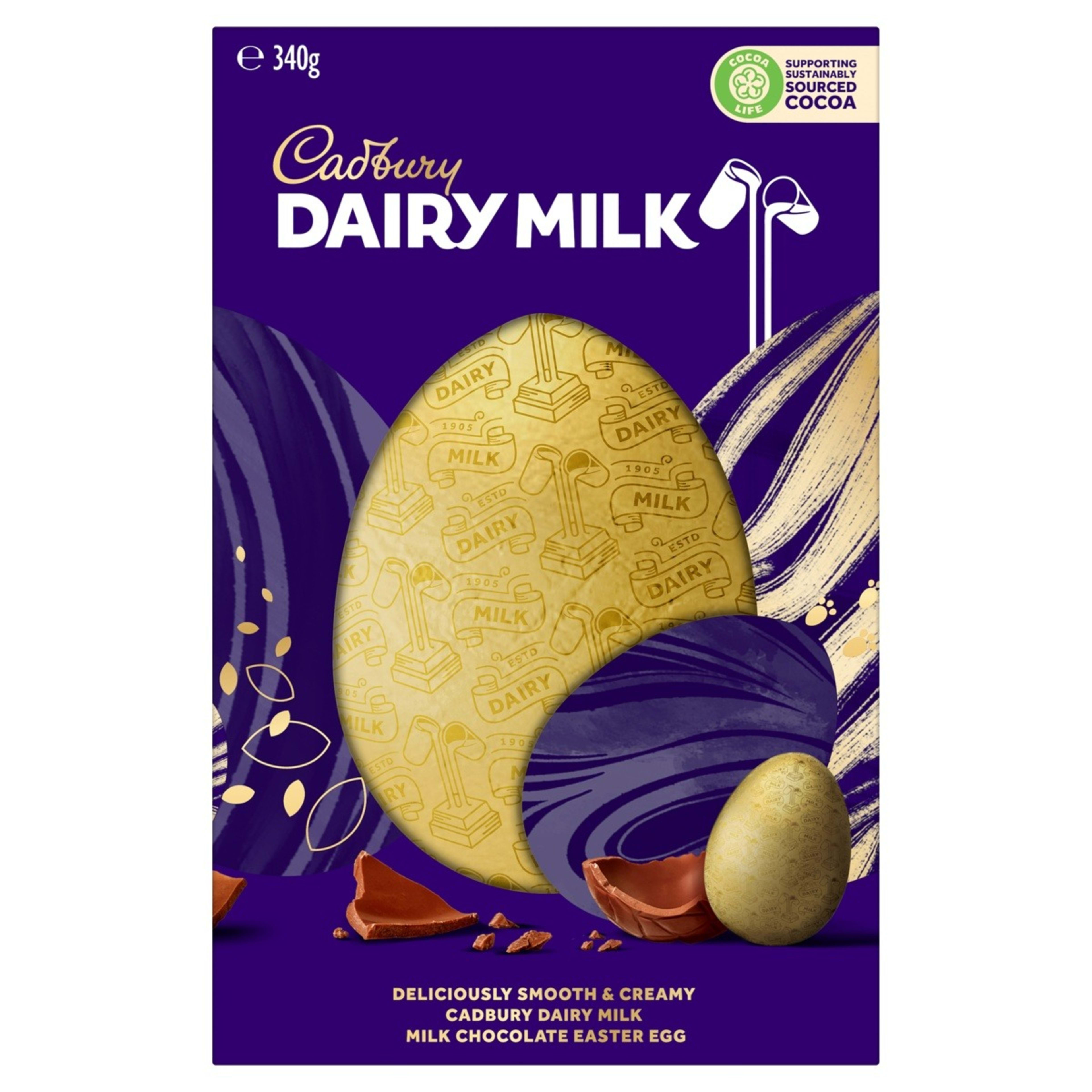2 Cadbury Dairy Milk Deluxe Chocolate Easter Egg Gift Box 340g, 2 of 3