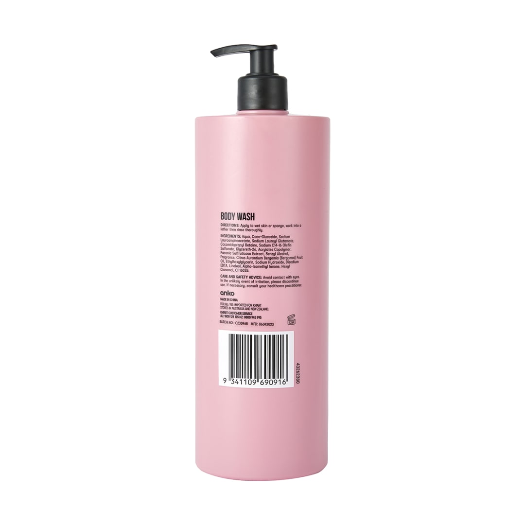 Body Wash 1L Peony and Bergamot Kmart