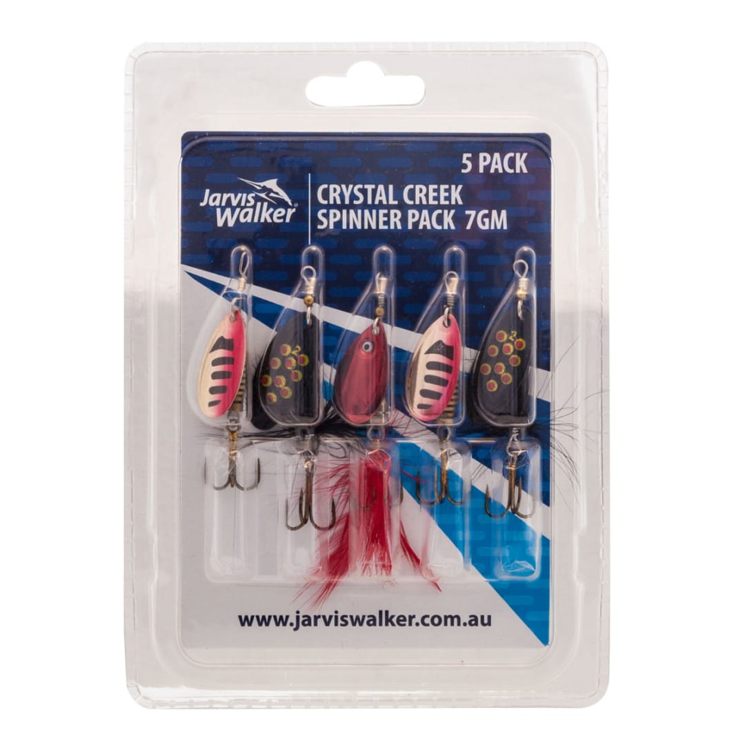 Jarvis Walker Crystal Creek Spinners 7gm, Set of 5 Kmart