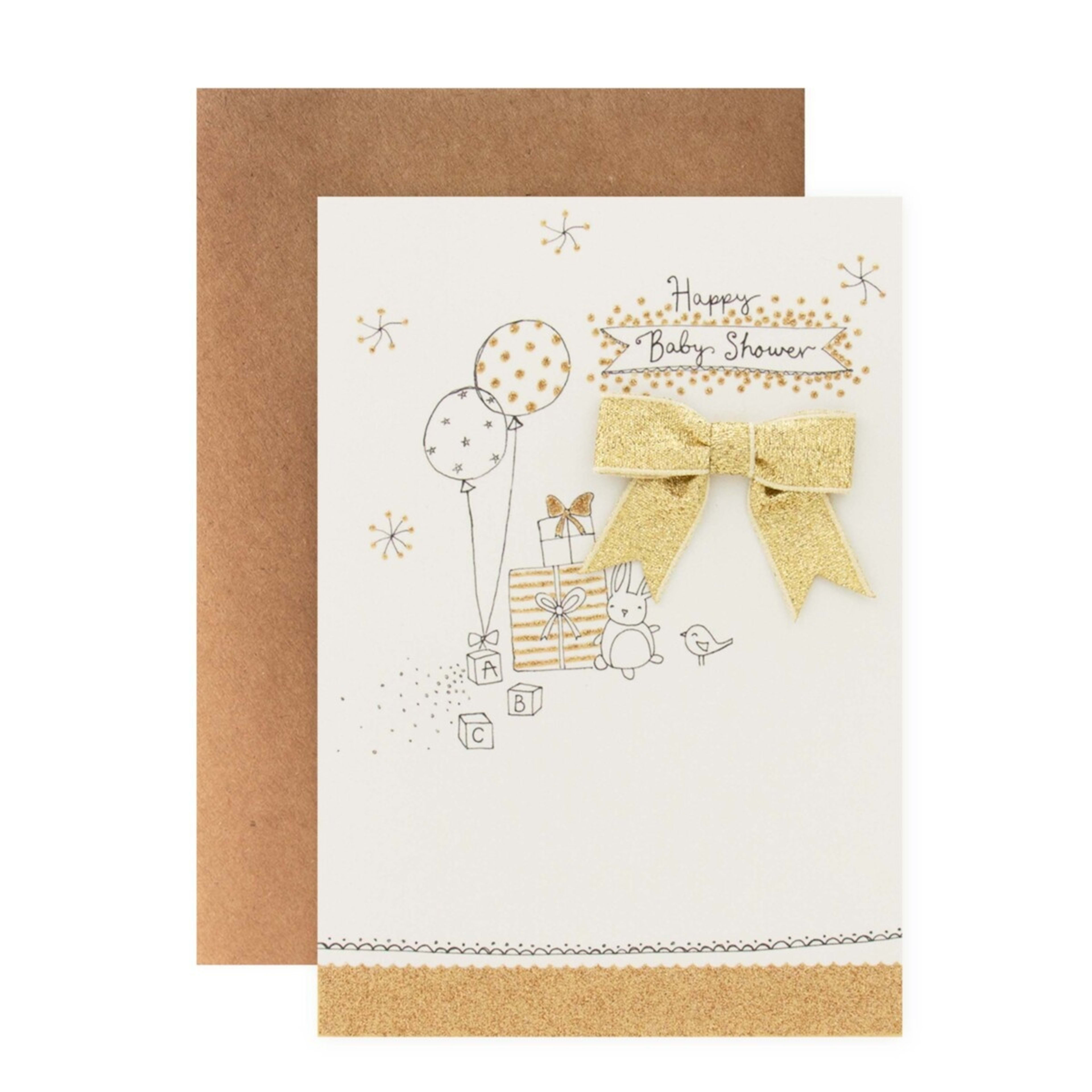 1 Connections from Hallmark Baby Shower Card - Glistening Gold