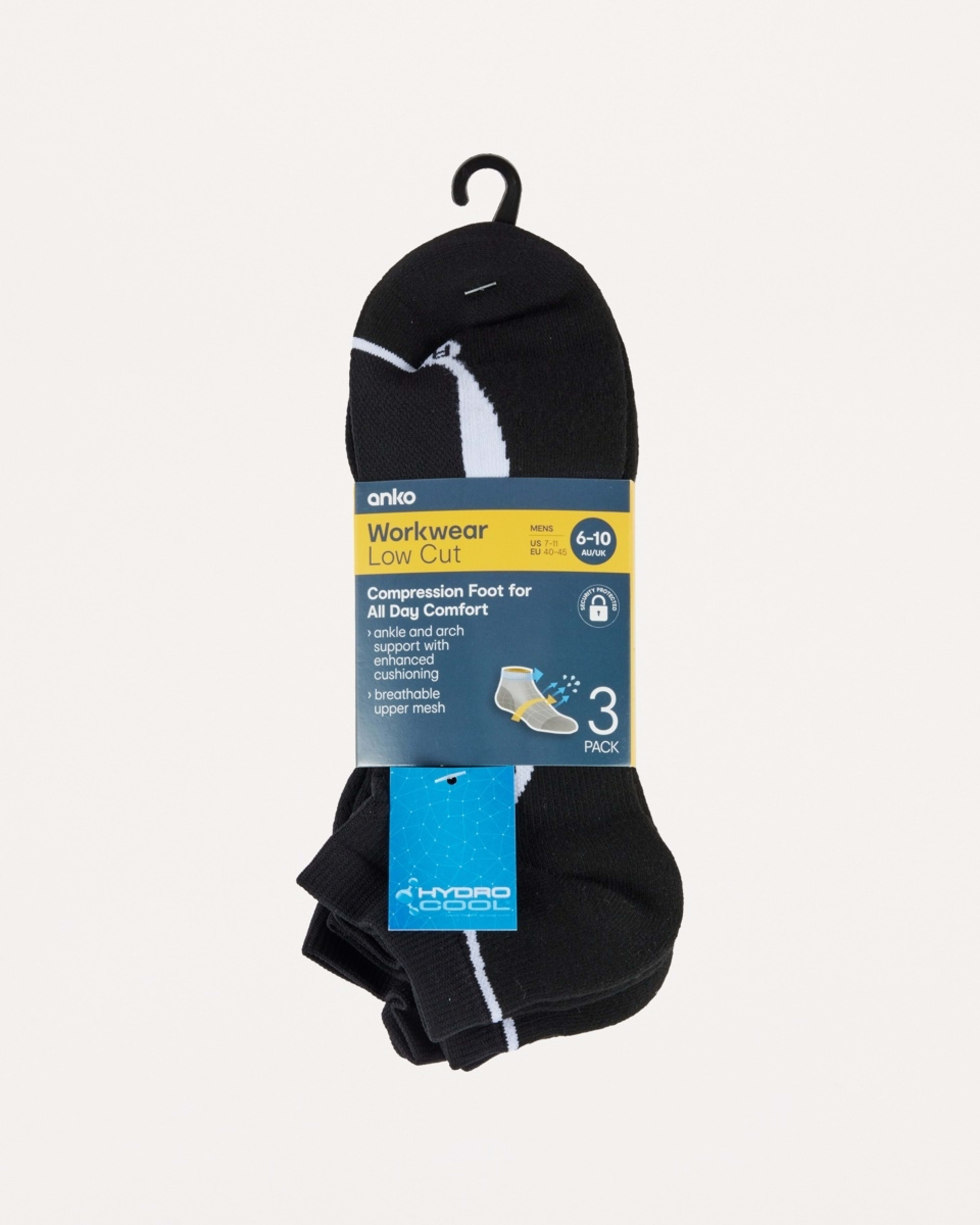 3 3 Pack Compression Low Cut Socks COMPRESSSION BLACK, 3 of 3