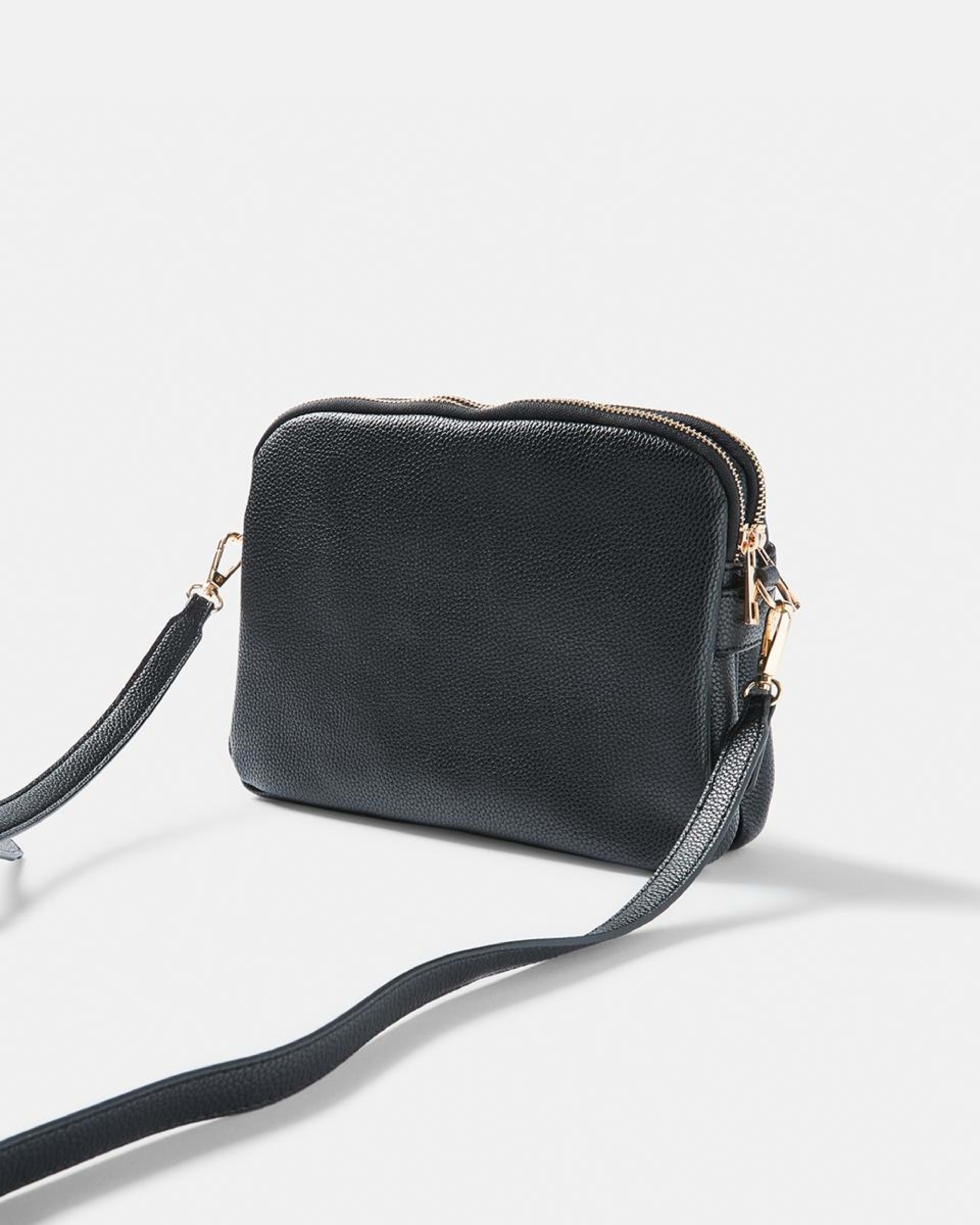 2 Double Pouch Cross Body Bag Black, 2 of 5