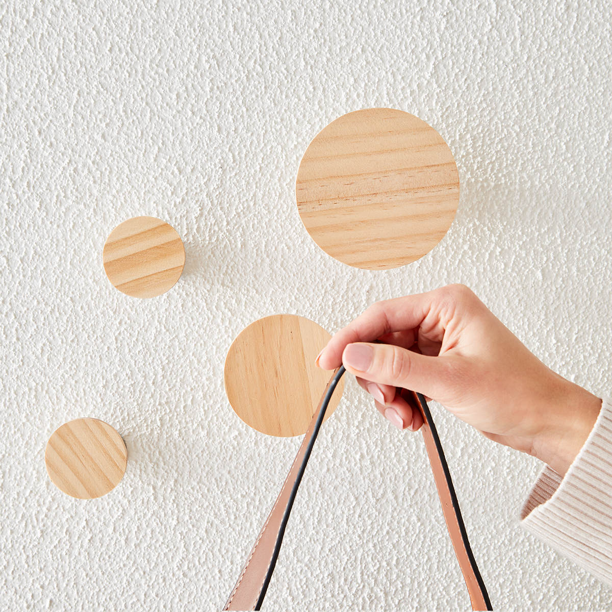 4 Pack Wooden Round Wall Hooks Kmart