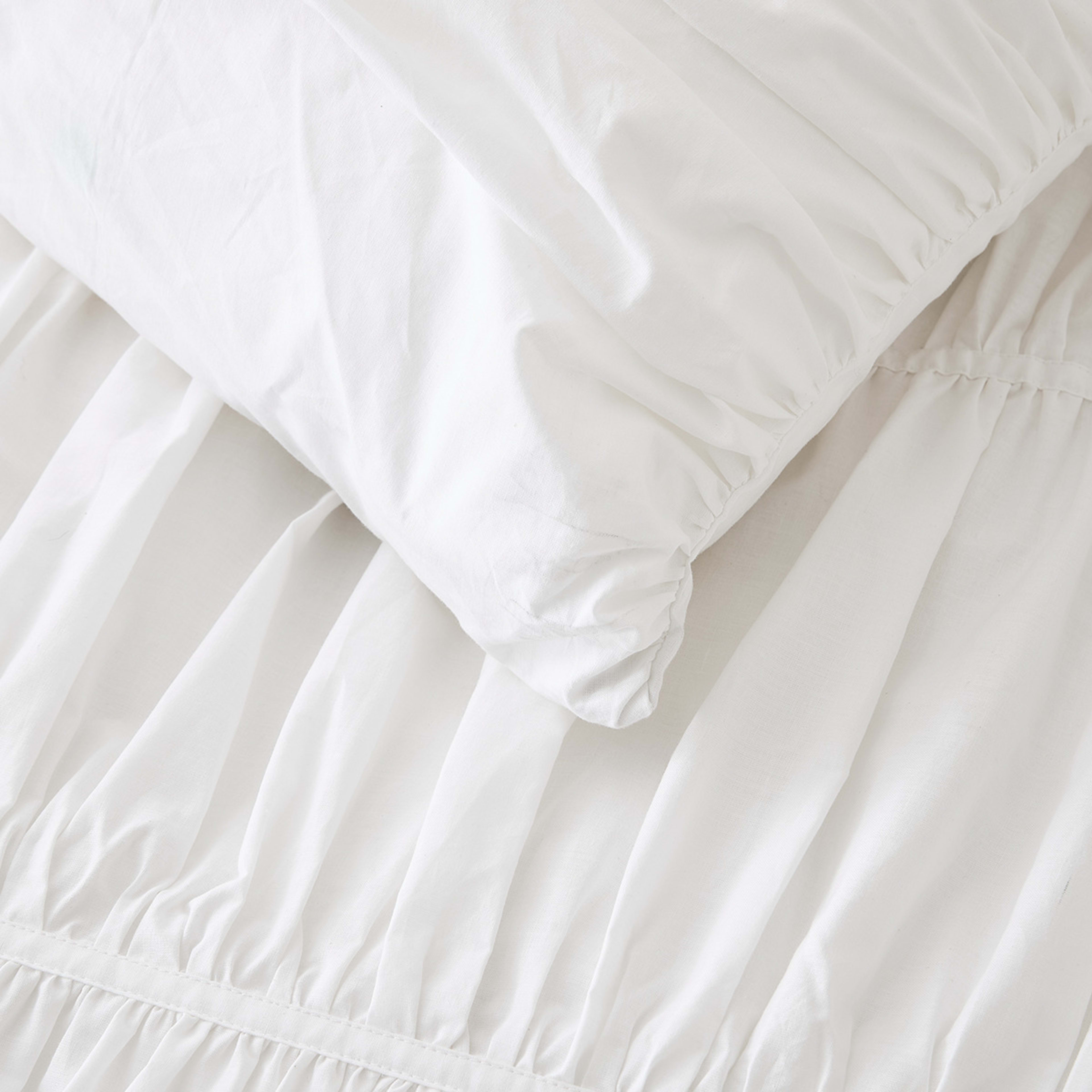 3 Arlo Cotton Quilt Cover Set - Queen Bed, White, 3 of 6