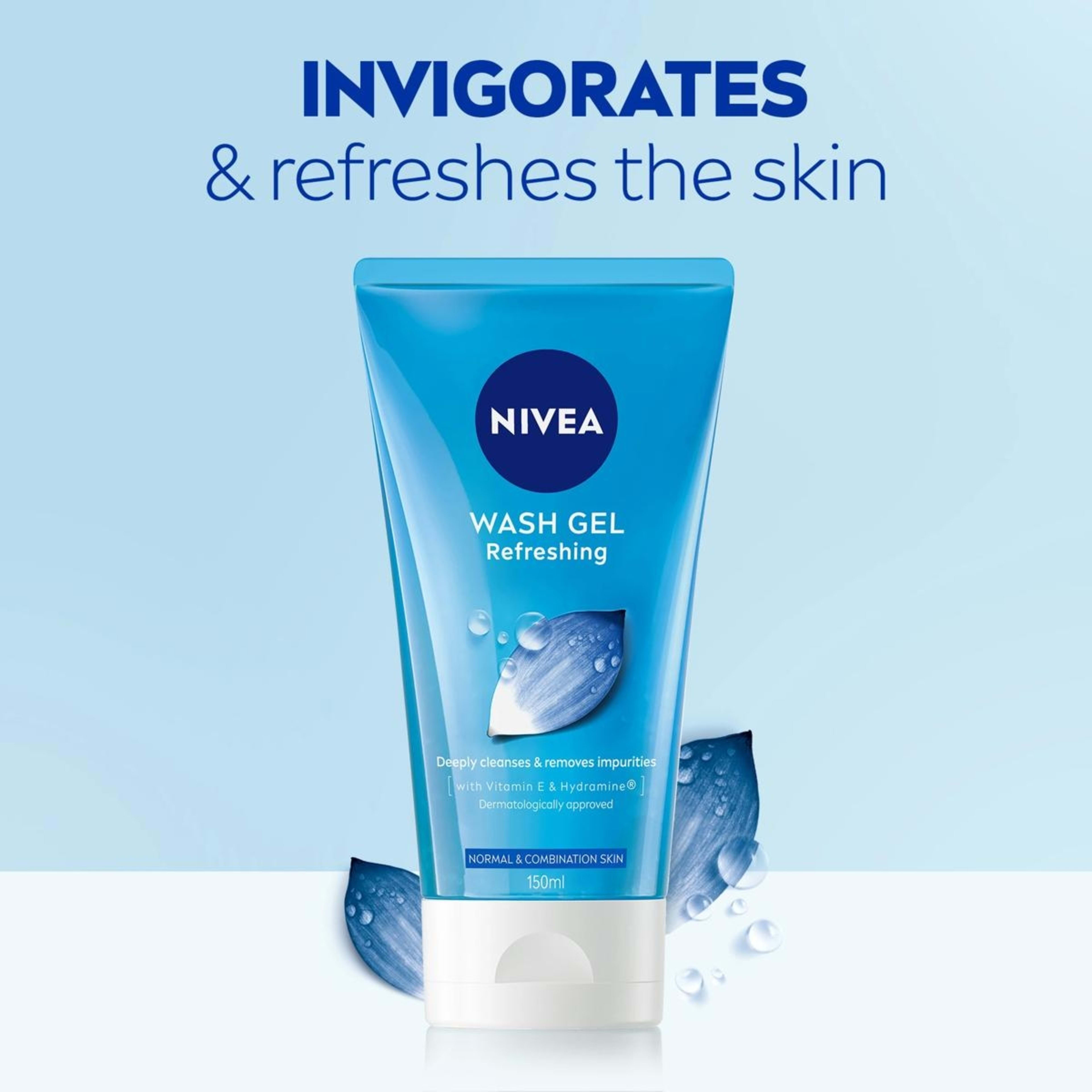 6 Nivea Refreshing Wash Gel 150ml - Hydramine and Vitamin E, 6 of 7