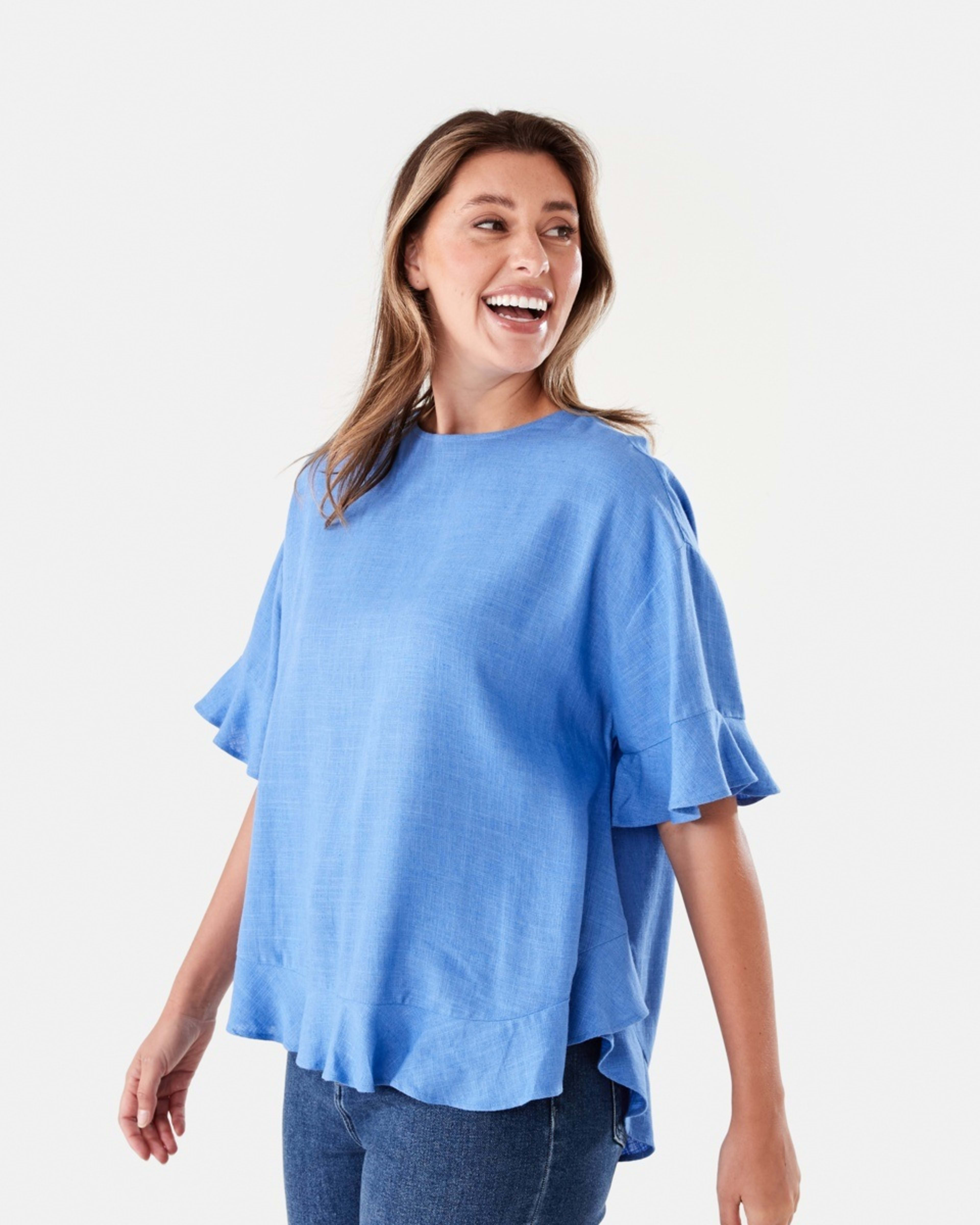2 Short Sleeve Button Back Relaxed T-shirt BLUE MARINE, 2 of 7