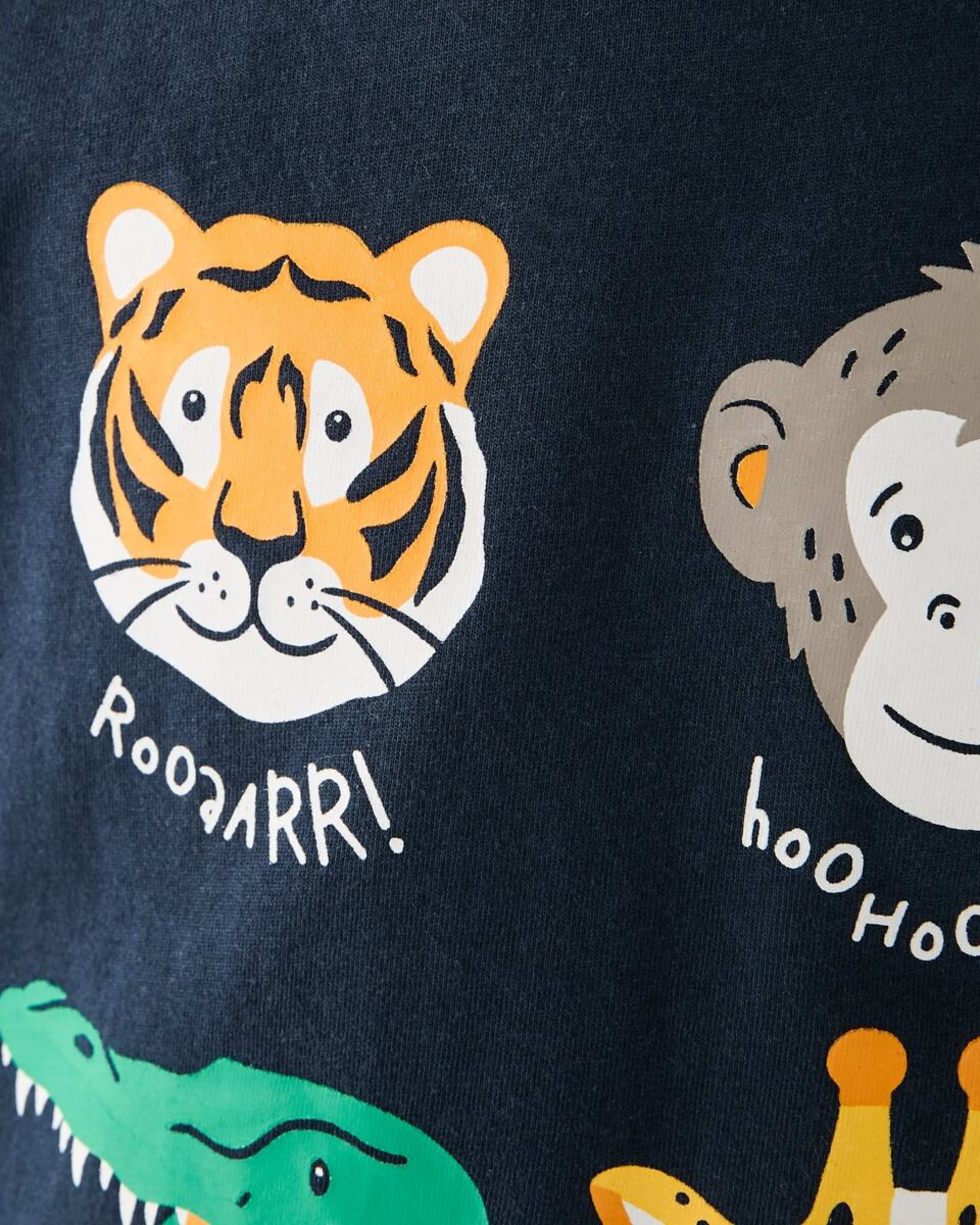 4 Jersey Pyjama Set Nvy Animal, 4 of 10