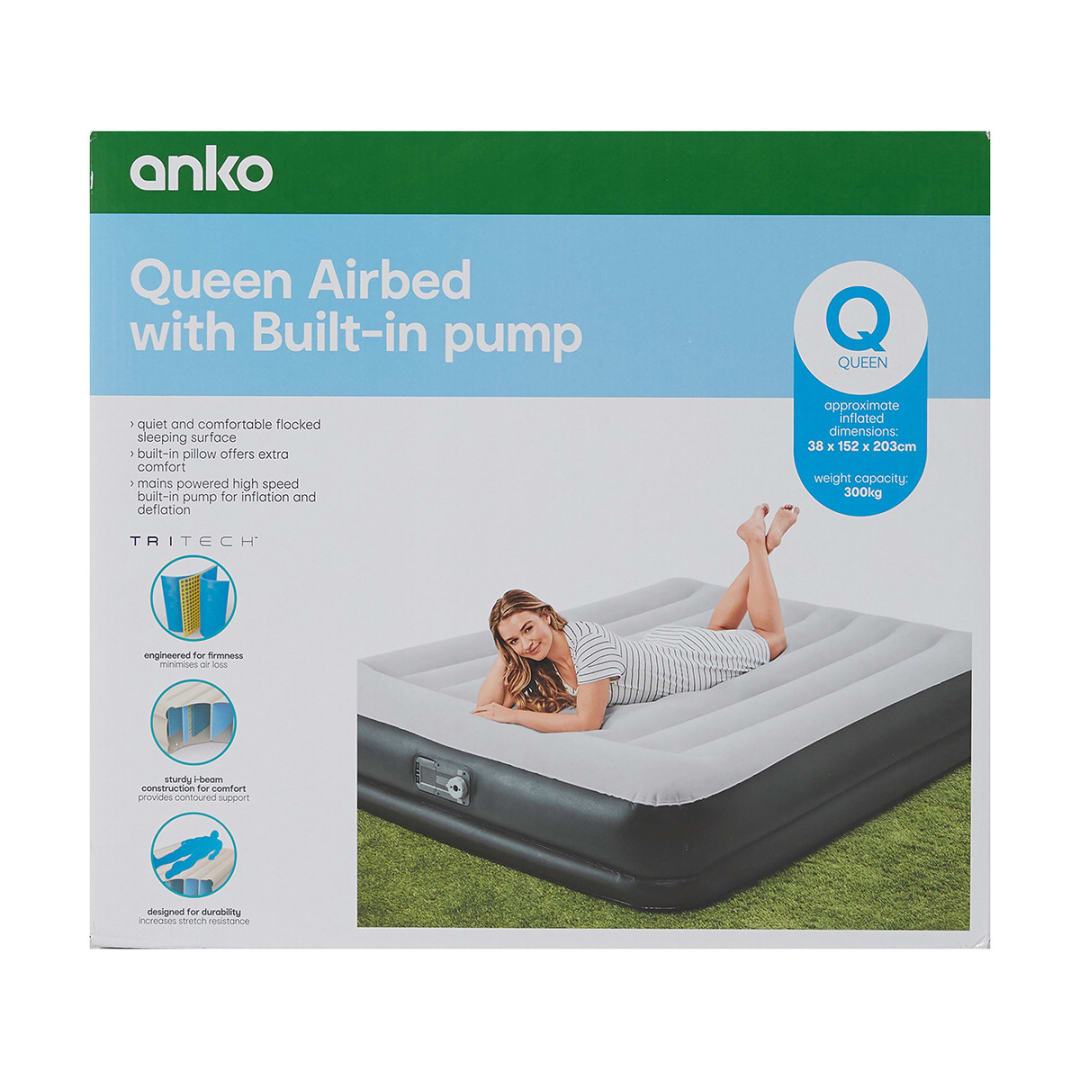 Queen Airbed with Builtin Pump Kmart NZ