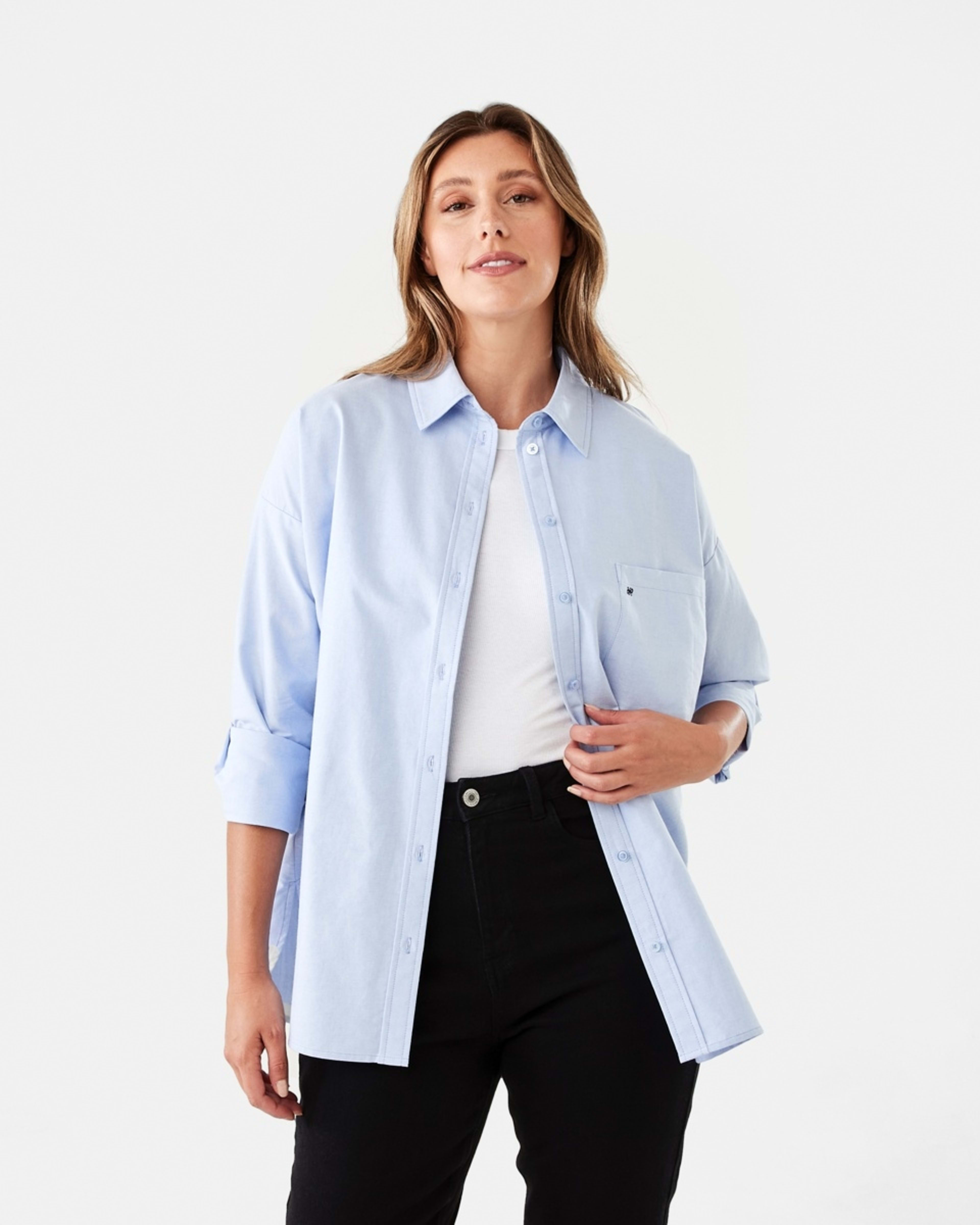 2 Long Sleeve Oxford Shirt DAYTIME BLUE, 2 of 8