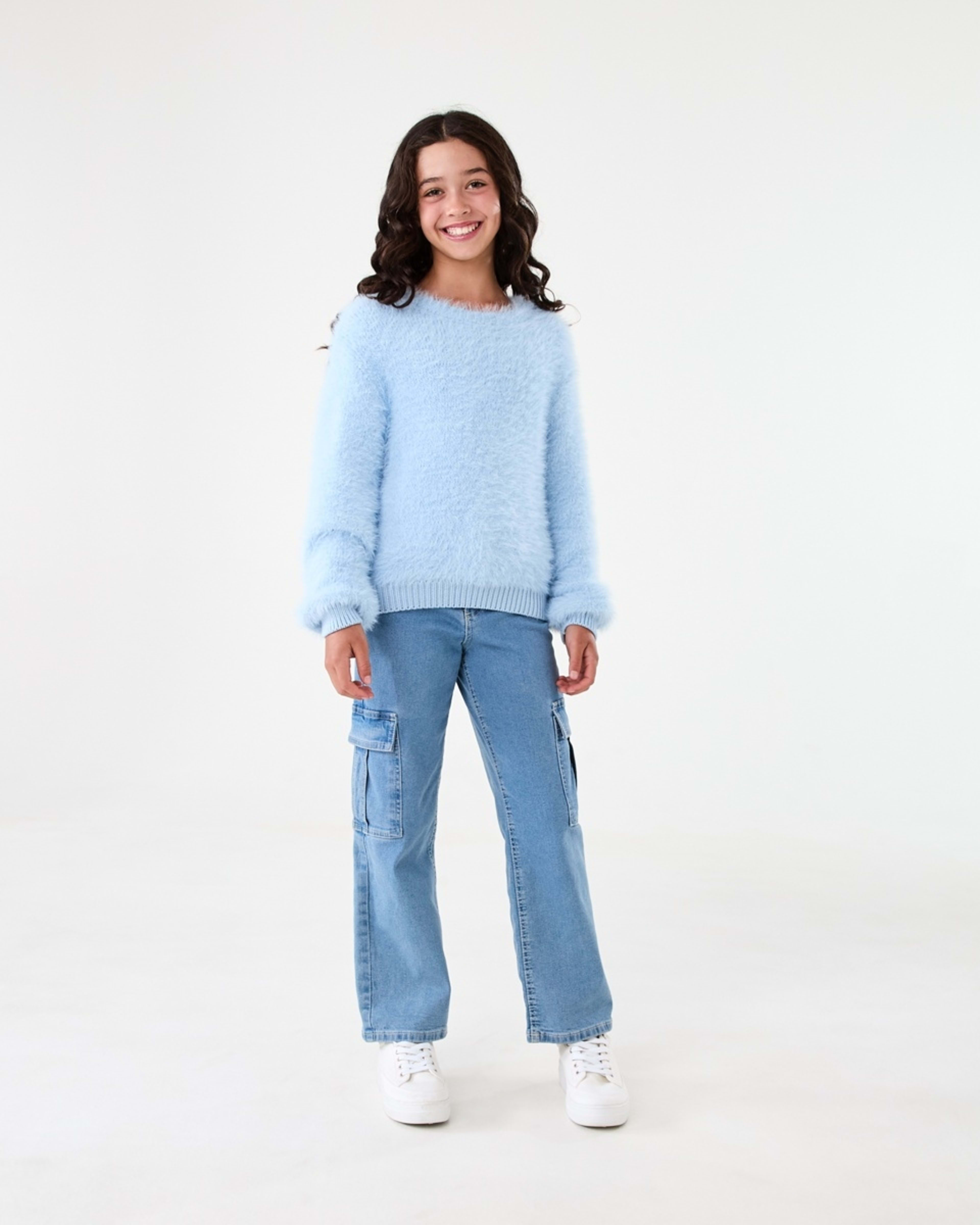 5 Eyelash Knit Jumper Doll Blue, 5 of 8