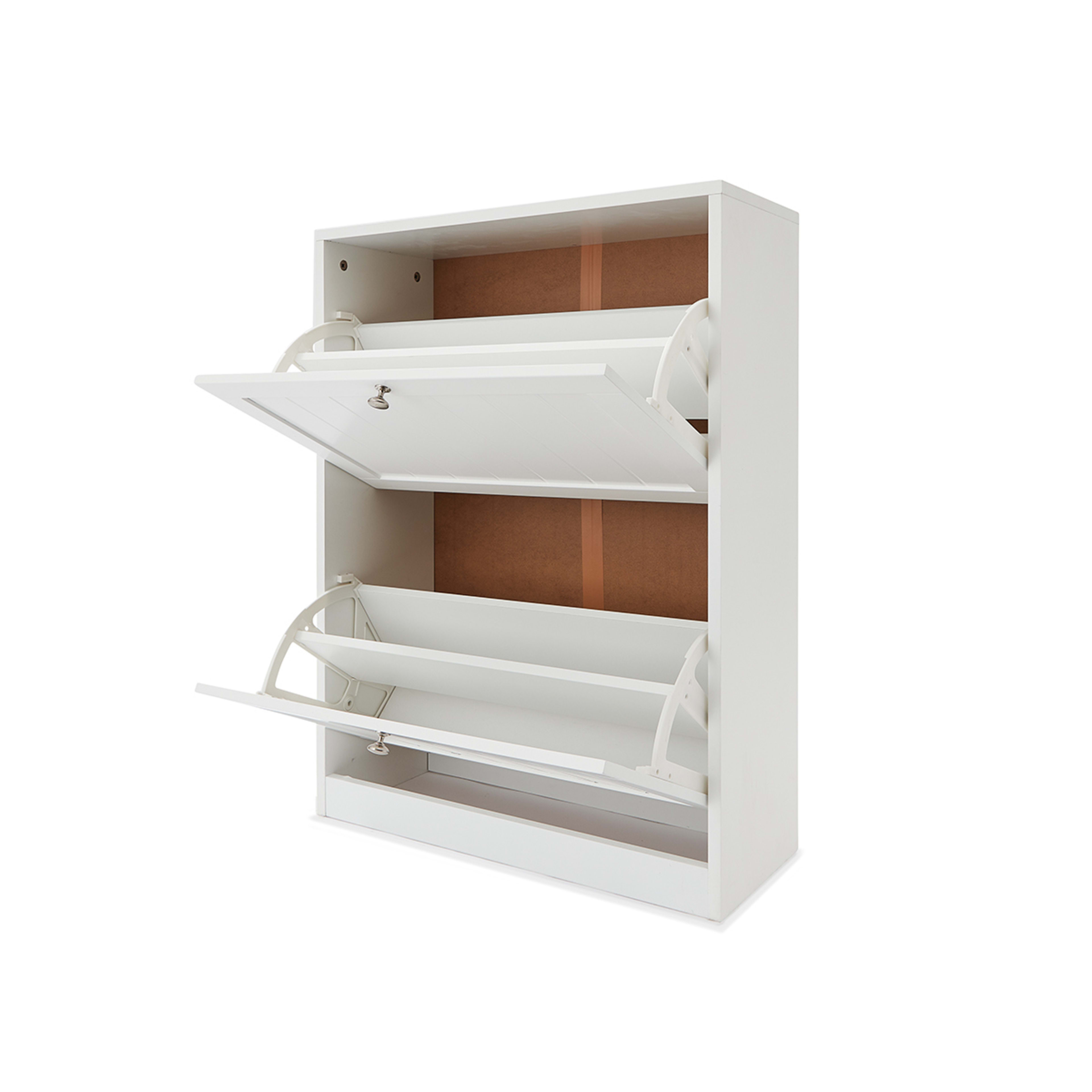 2 Tier Panelled Shoe Cabinet - Kmart NZ