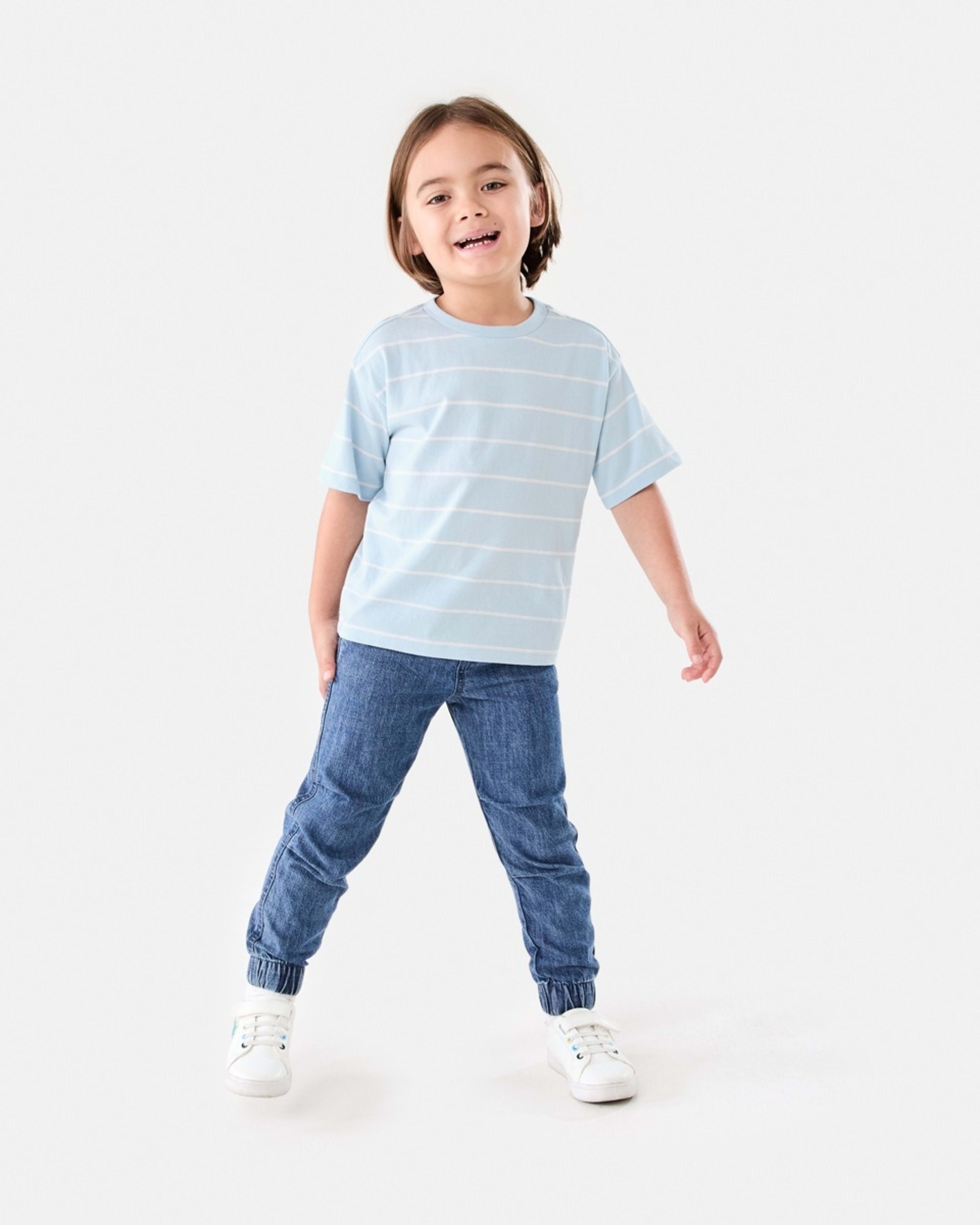 5 Stripe T-shirt THICK AND THIN STRIPE BLUE, 5 of 6