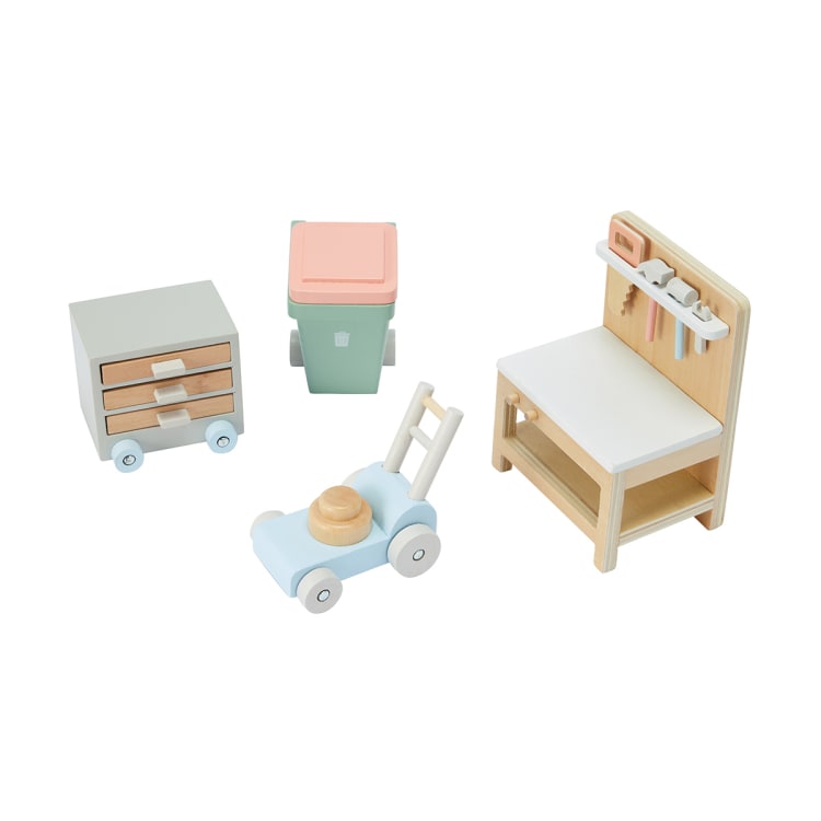 8 Piece Wooden Dollhouse Garage Kmart