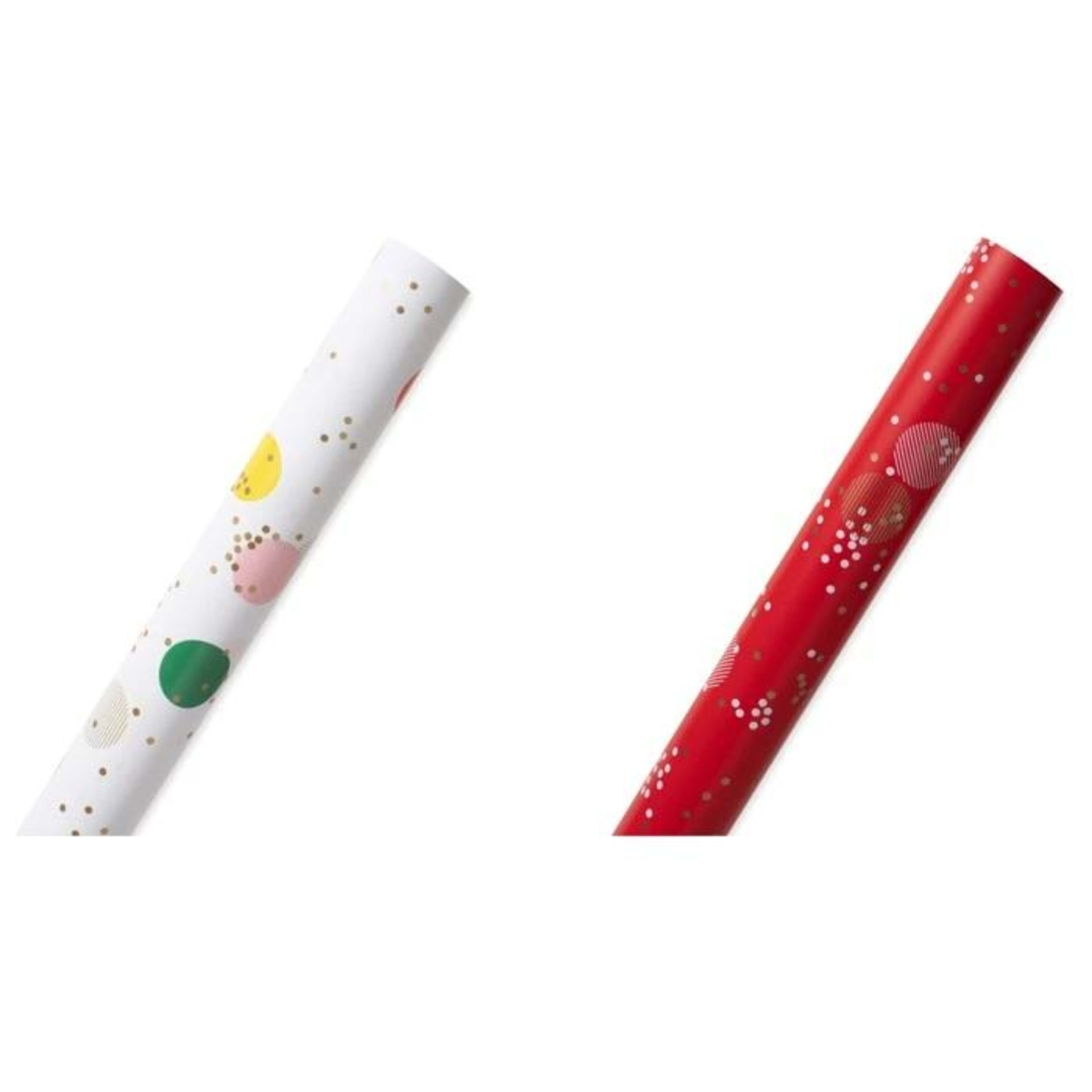 3 Hallmark Christmas Gift Wrap Roll - Merry, Assorted, 3 of 3