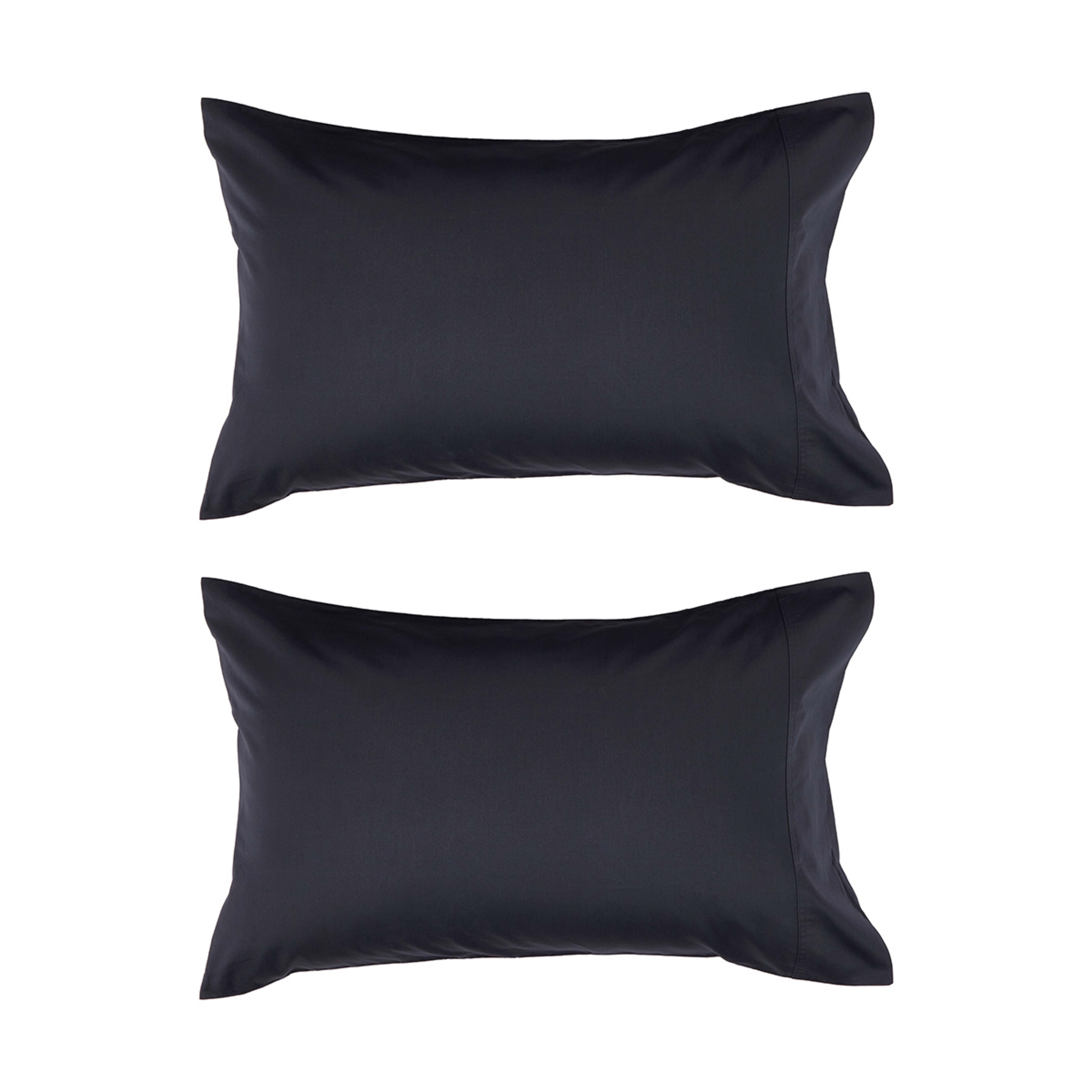 1 2 Pack 500 Thread Count Australian Grown Cotton Standard Pillowcases - Anthracite