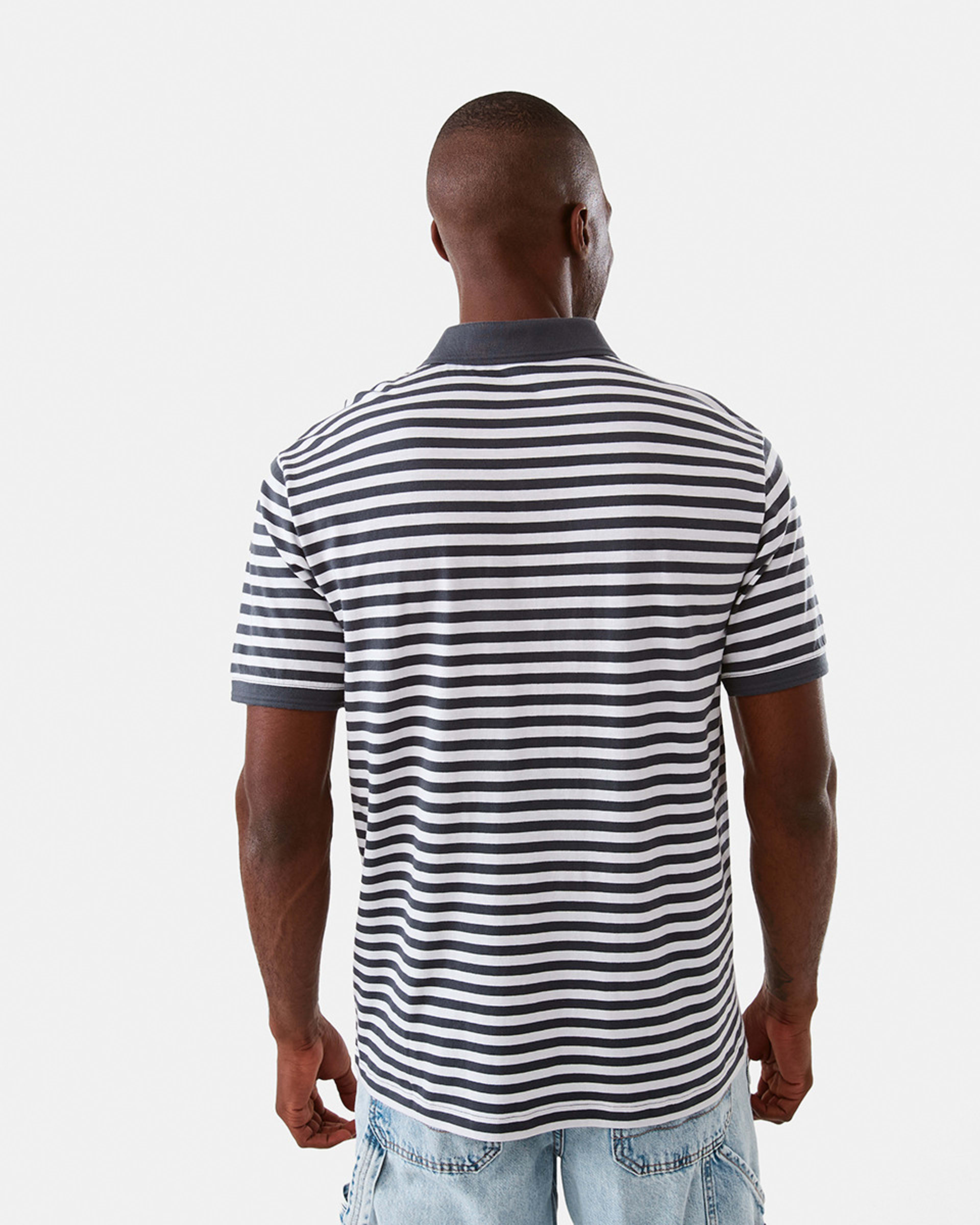 3 Jersey Stripe Polo Shirt Blu Stripe, 3 of 6