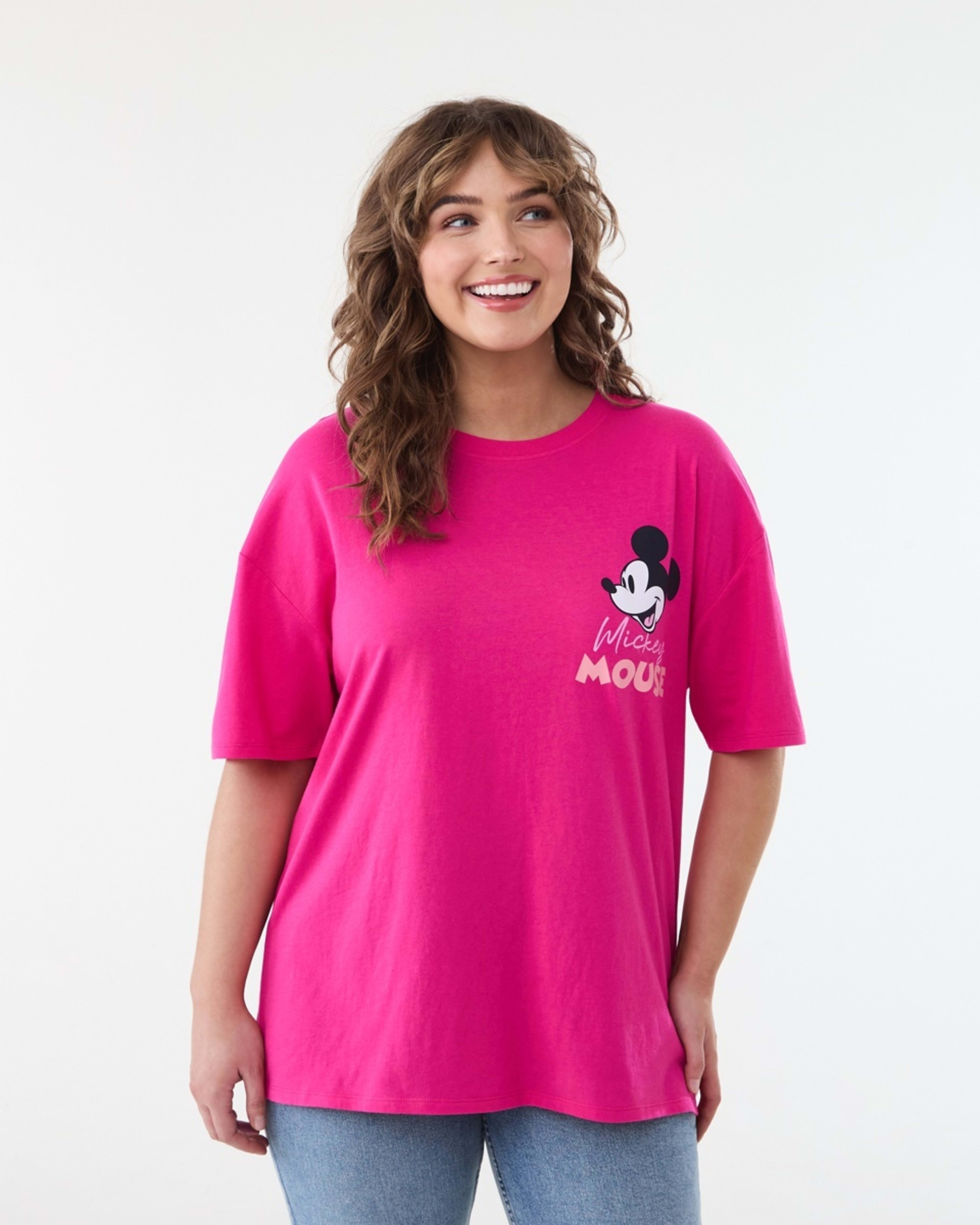 1 Short Sleeve Mickey Mouse License T-shirt MICKEY BEETROOT PINK