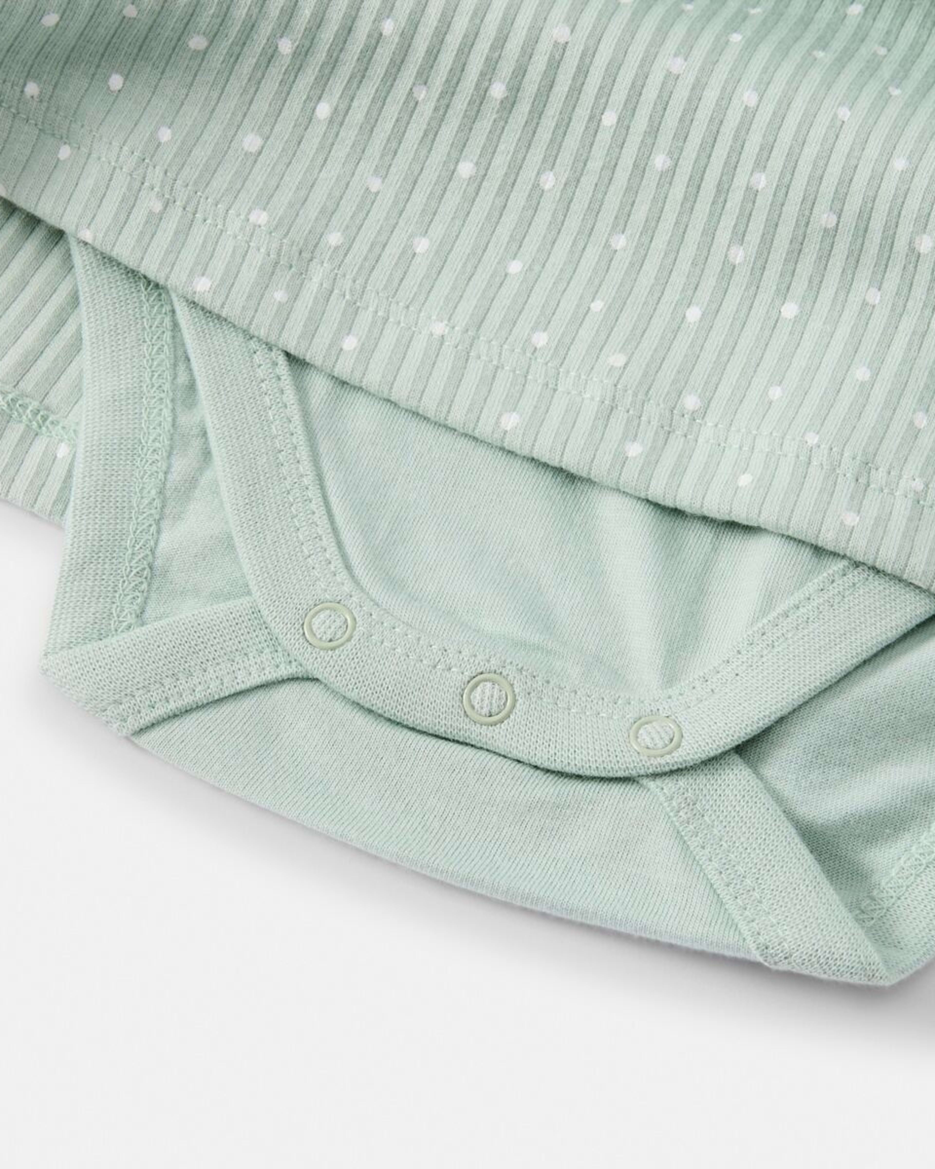 4 All Over Print Bodysuit Dress Green Spots, 4 of 4