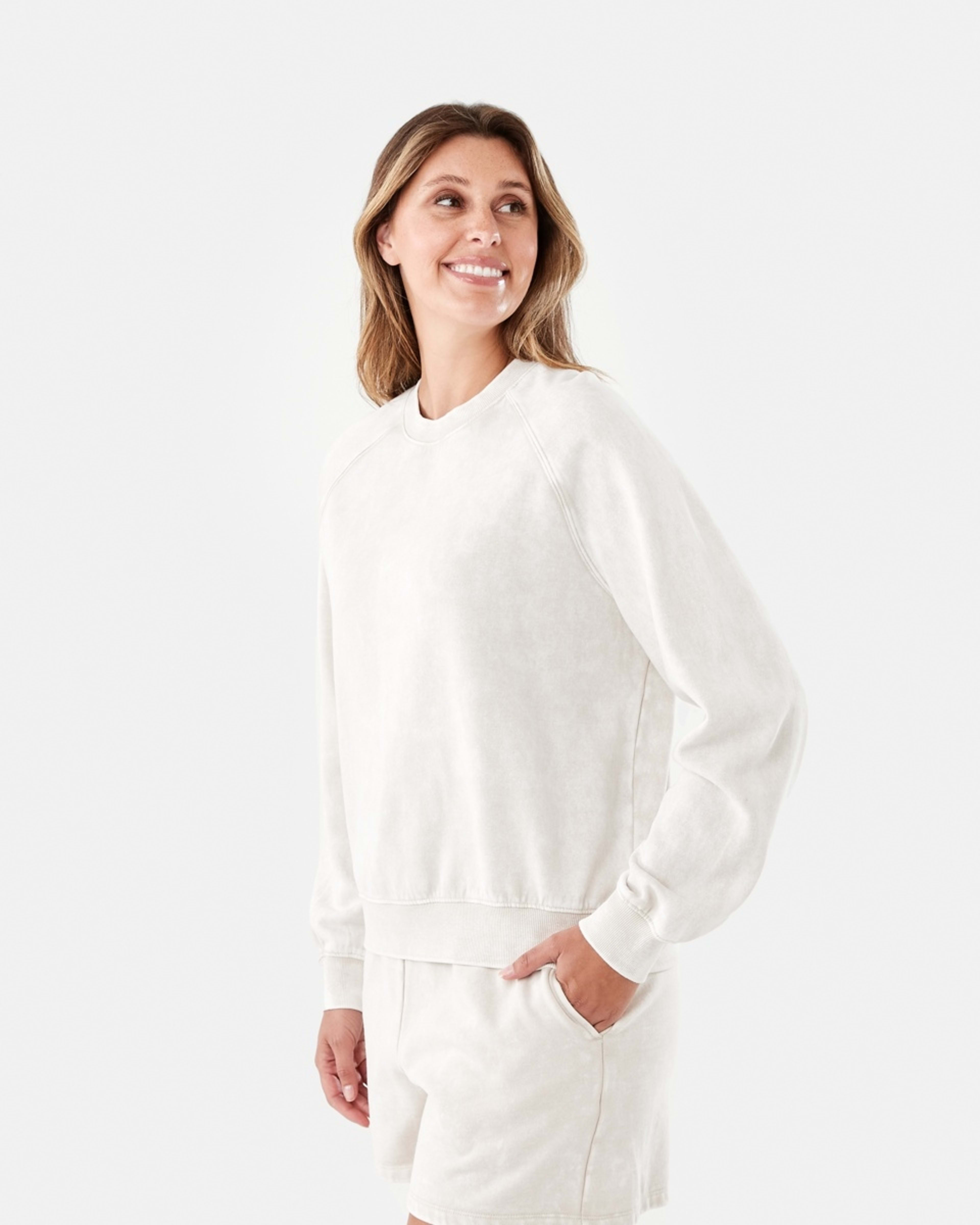 2 Long Sleeve Washed Sweatshirt Nat Beige, 2 of 7