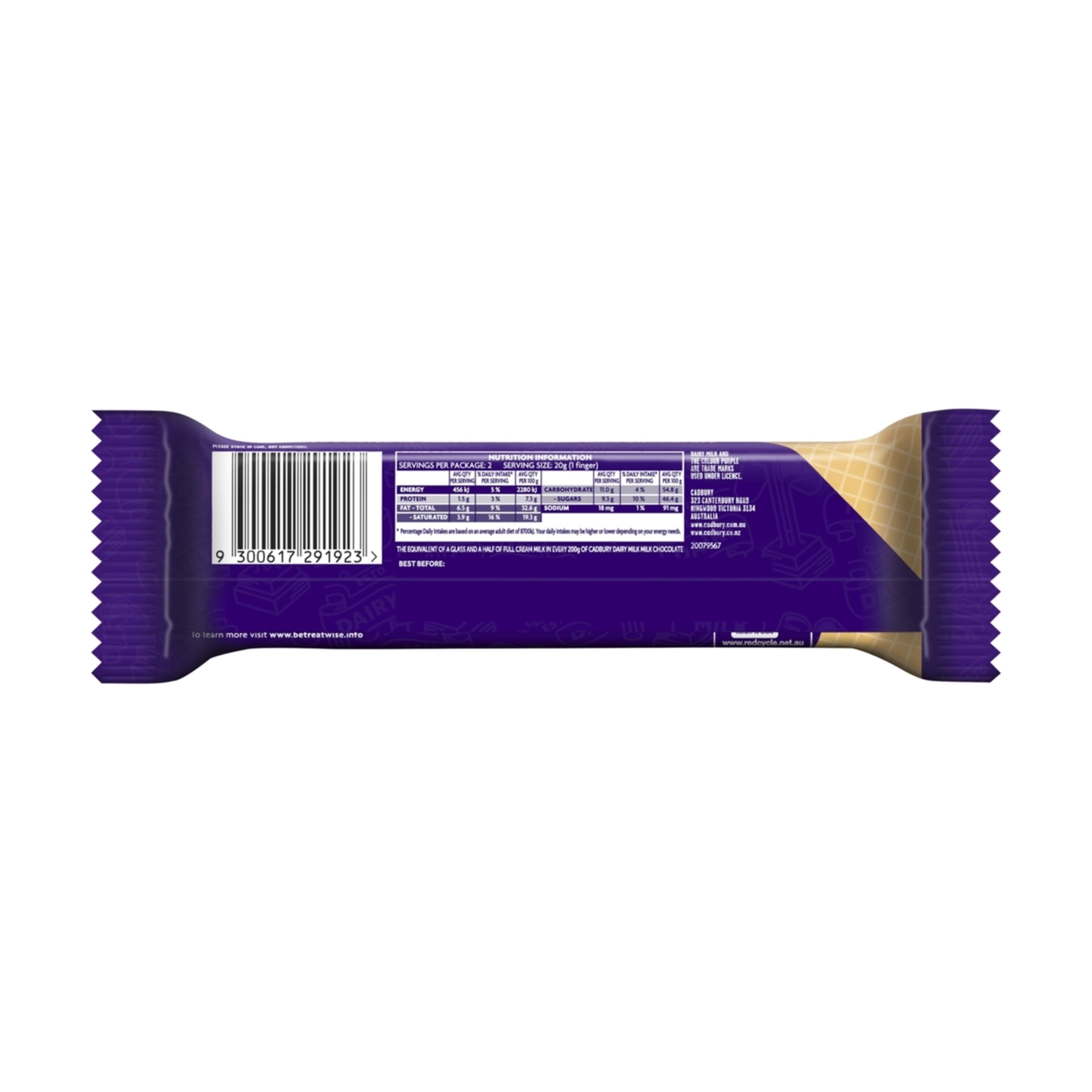 Cadbury Twirl Breakaway Wafer Chocolate Bar 40g - Kmart