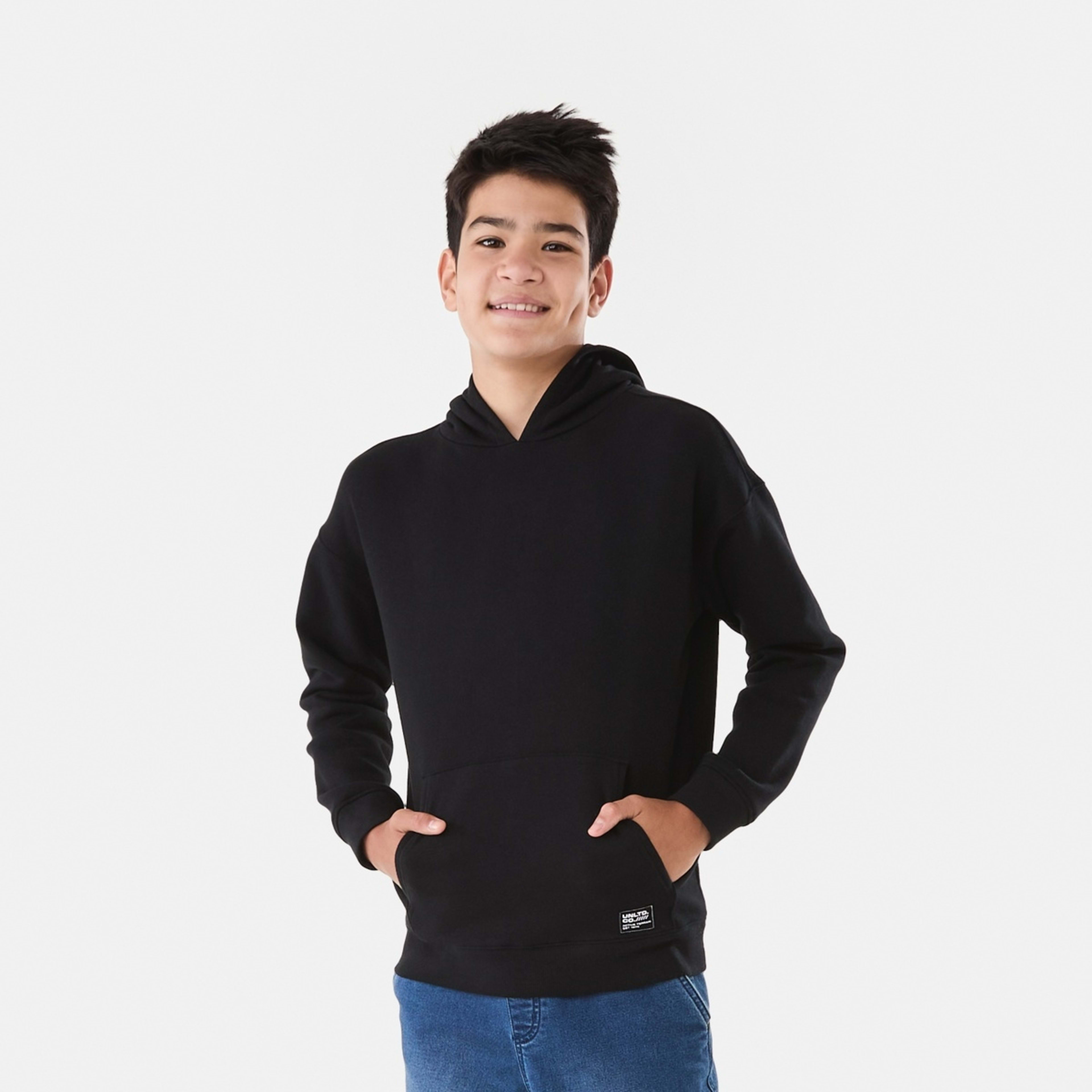 1 Oversized Hoodie With Pocket Black, 1 of 9