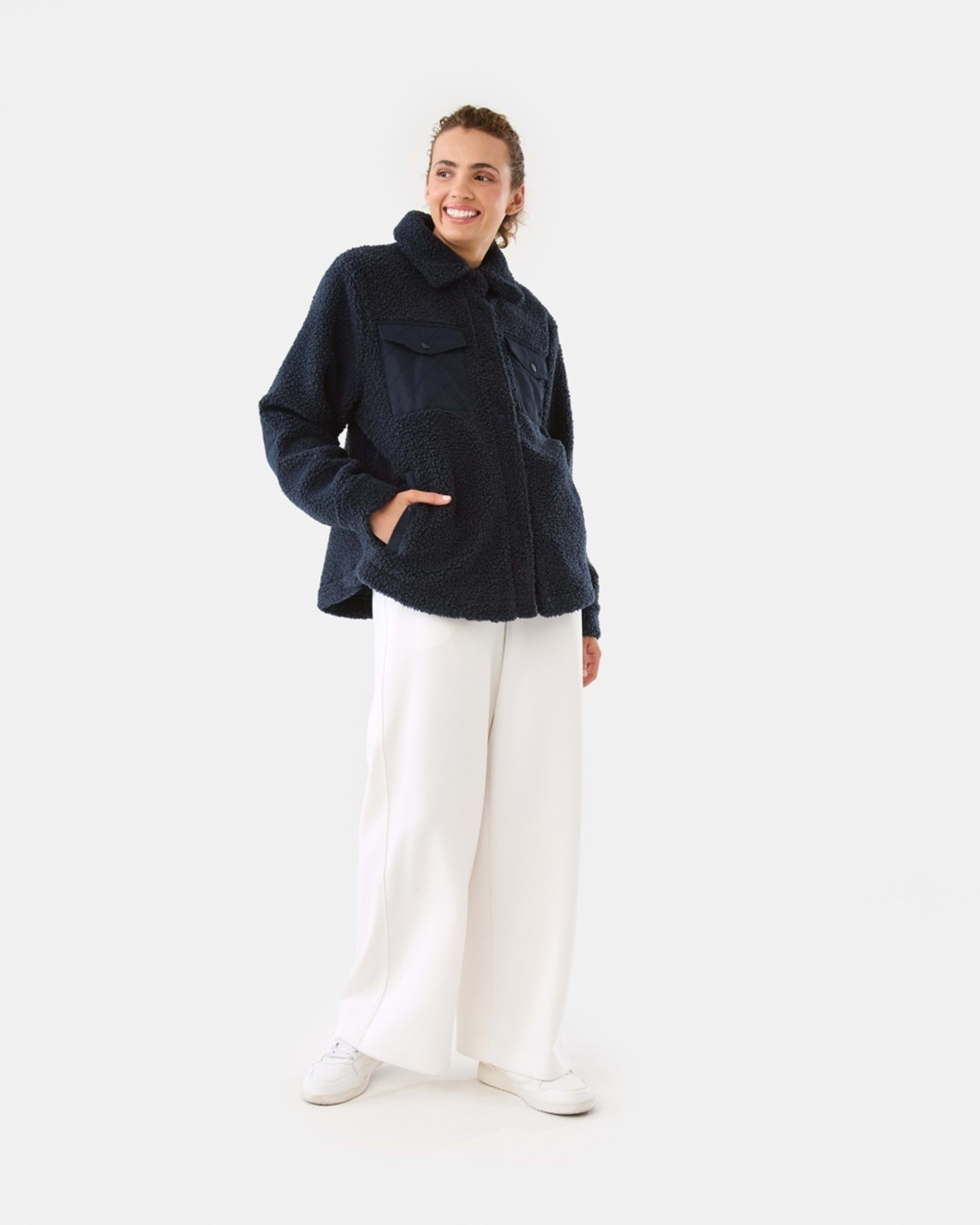 4 Active Womens Sherpa Jacket Shade Navy, 4 of 10