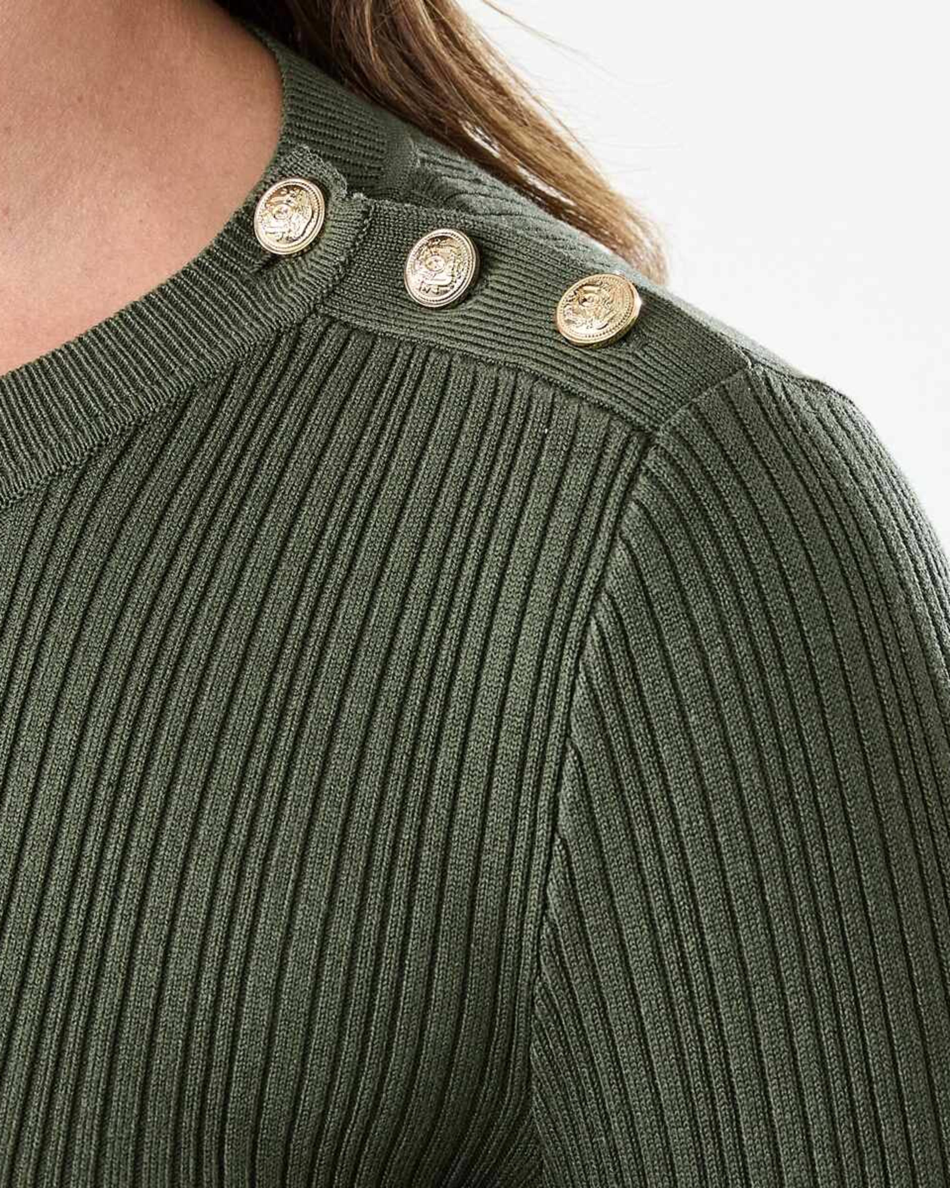 6 Long Sleeve Button Detail Top Grn Olive, 6 of 6