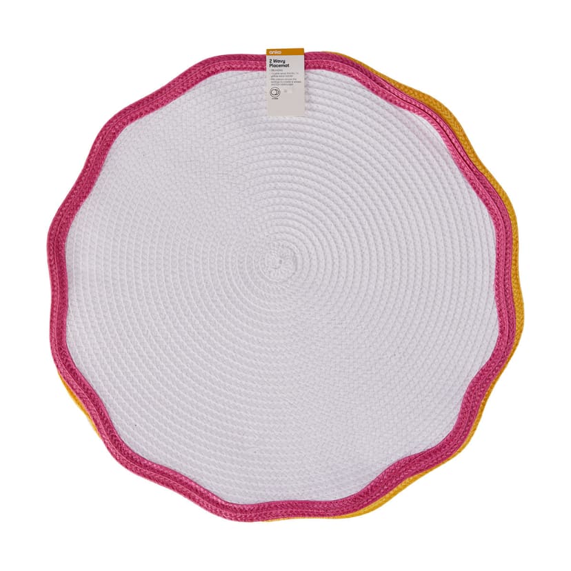 2 Pack Pink and Yellow Wavy Placemats Kmart