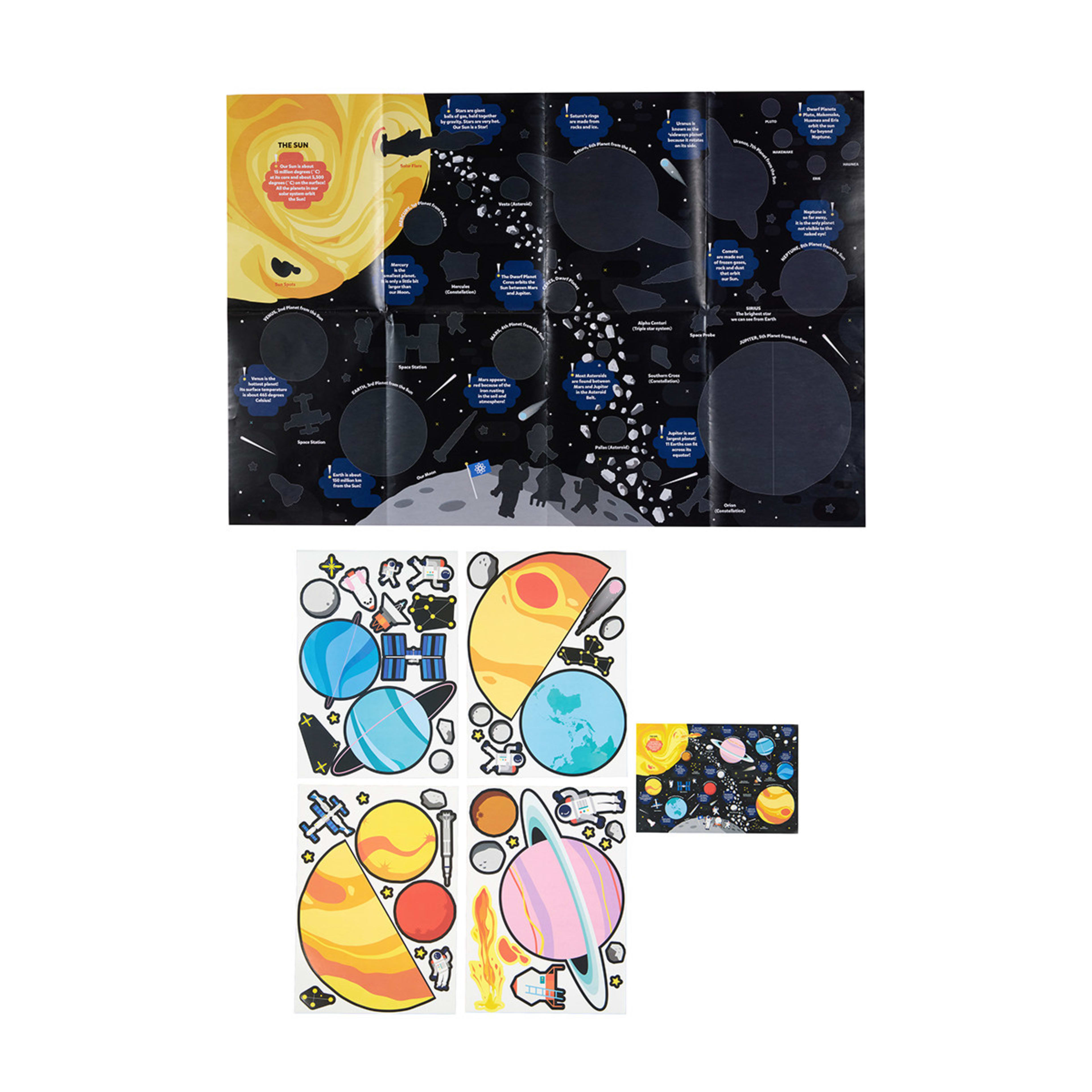 Learn About Our Solar System Giant Educational Poster and Stickers Kmart