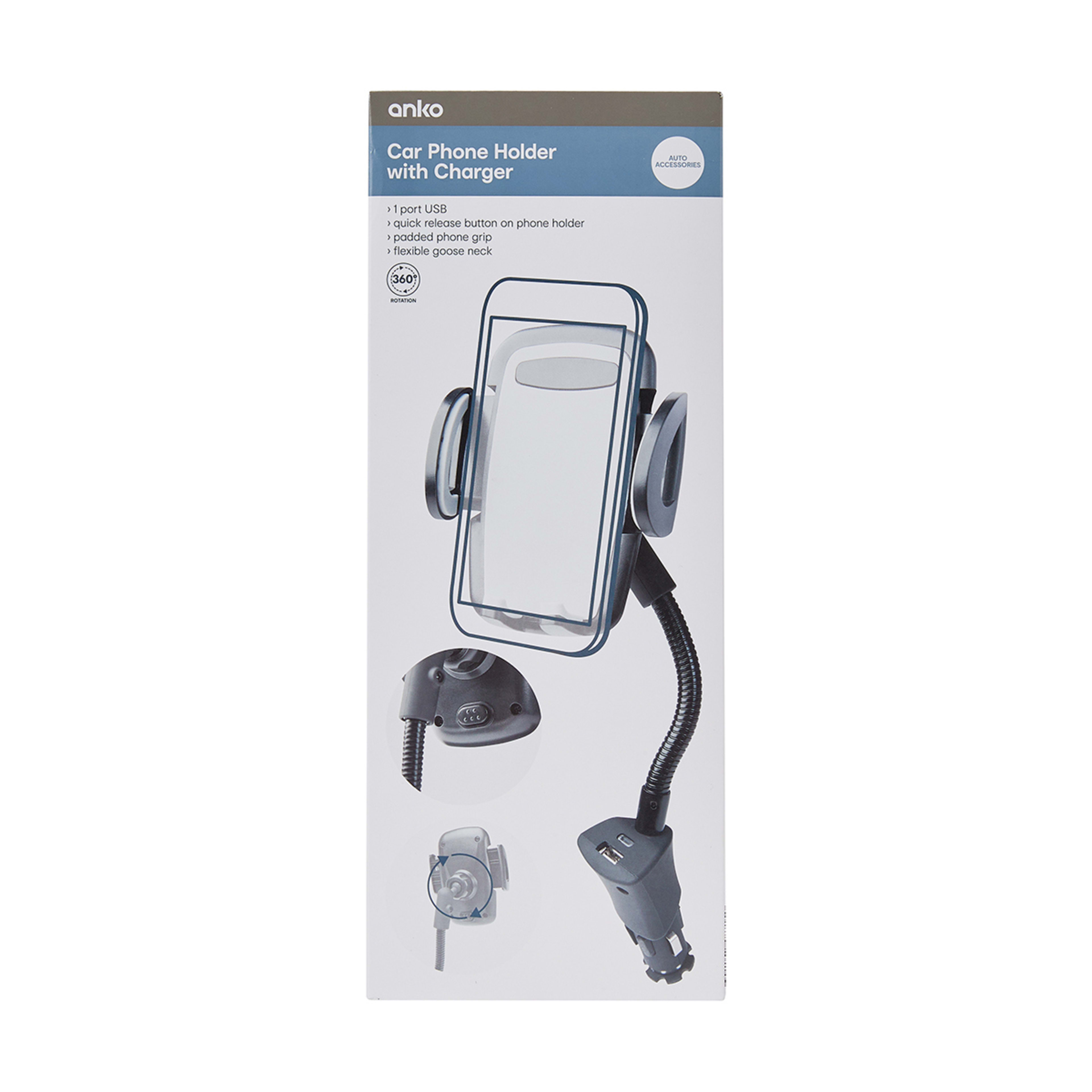 USB Car Charger Phone Holder Kmart