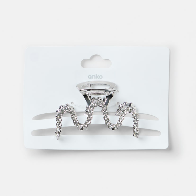 Silver Tone Diamante Spikey Claw Hair Clip Kmart
