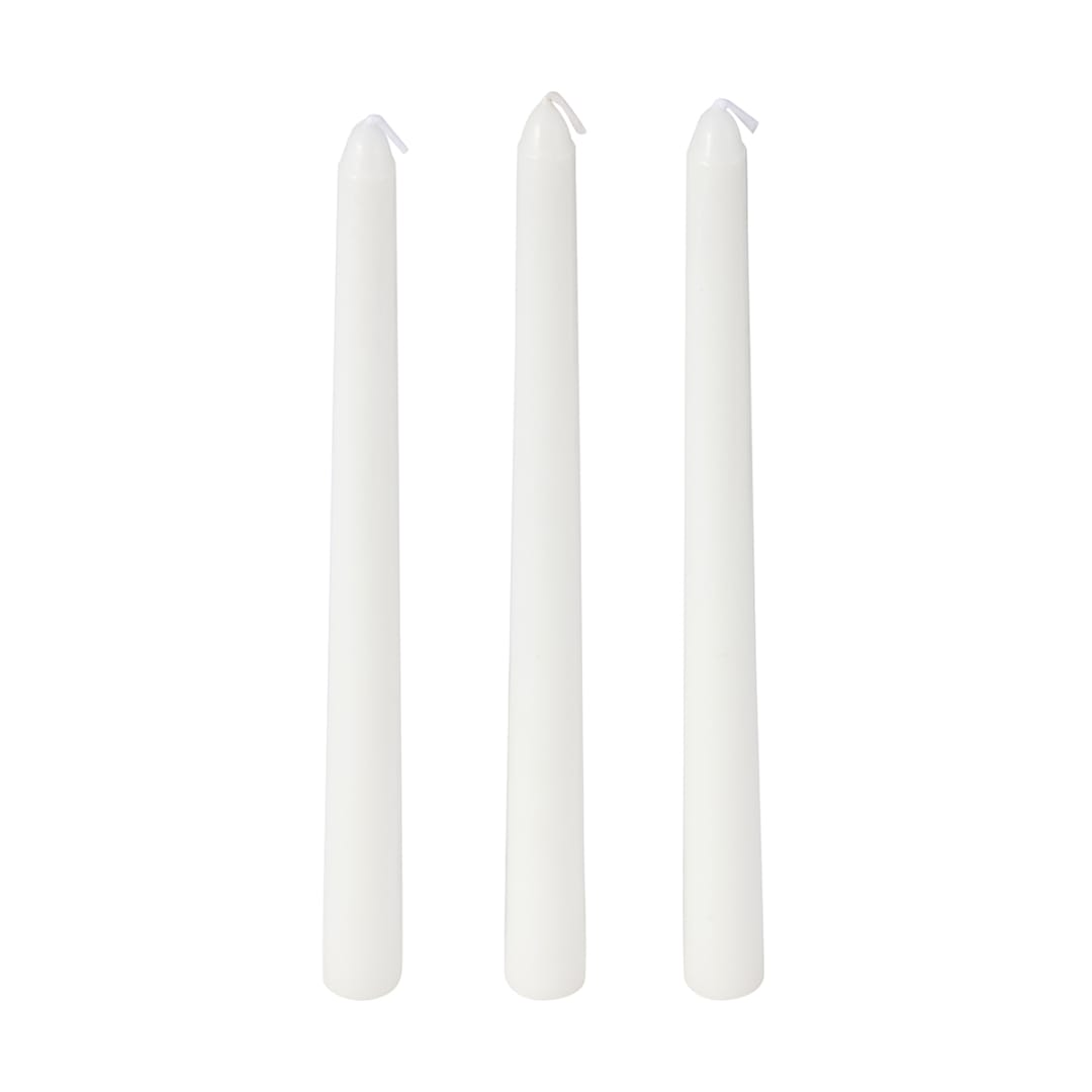3 Pack White Taper Candles Kmart