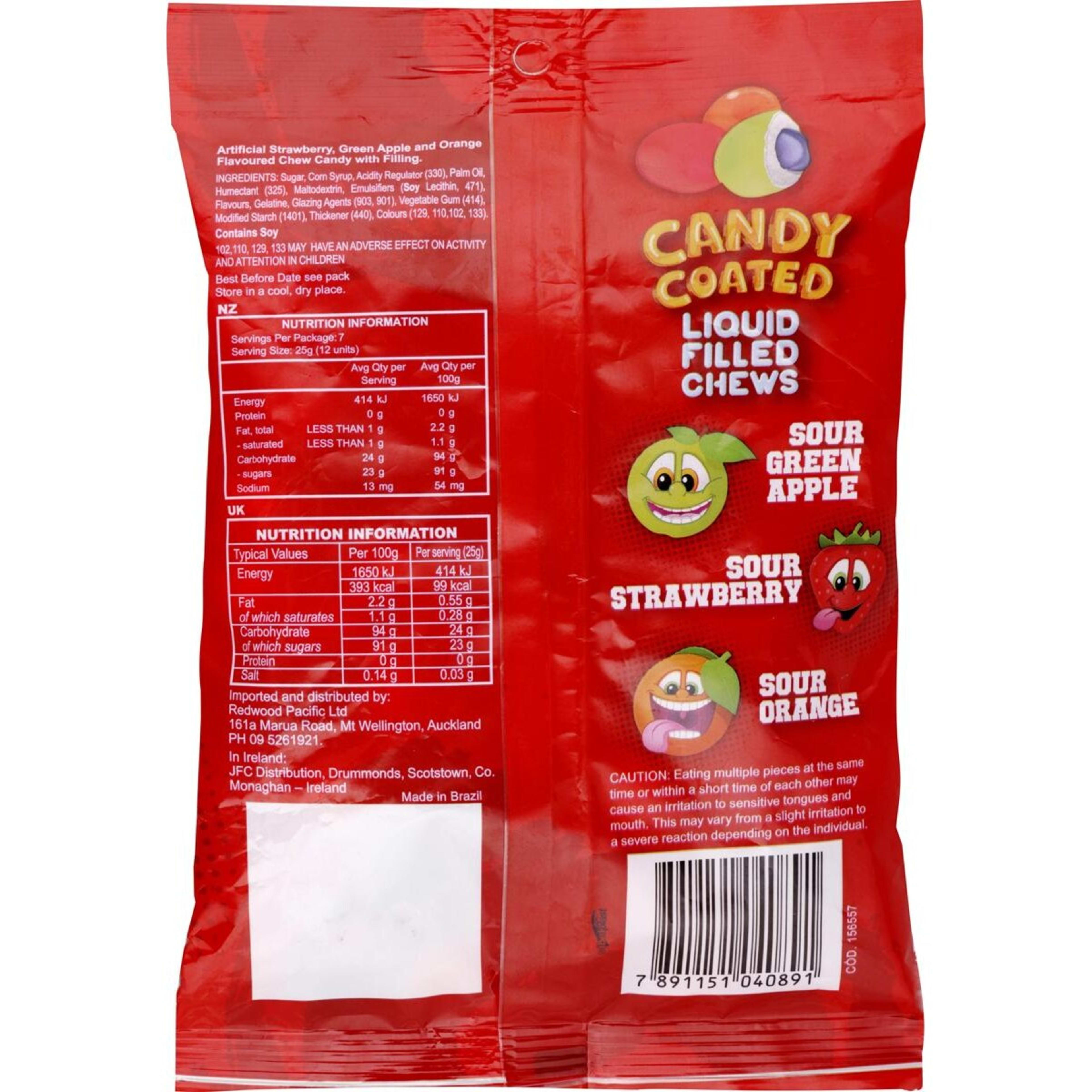 2 TNT Super Sour Fruits Candy Coated Liquid Filled Chews 180g, 2 of 2