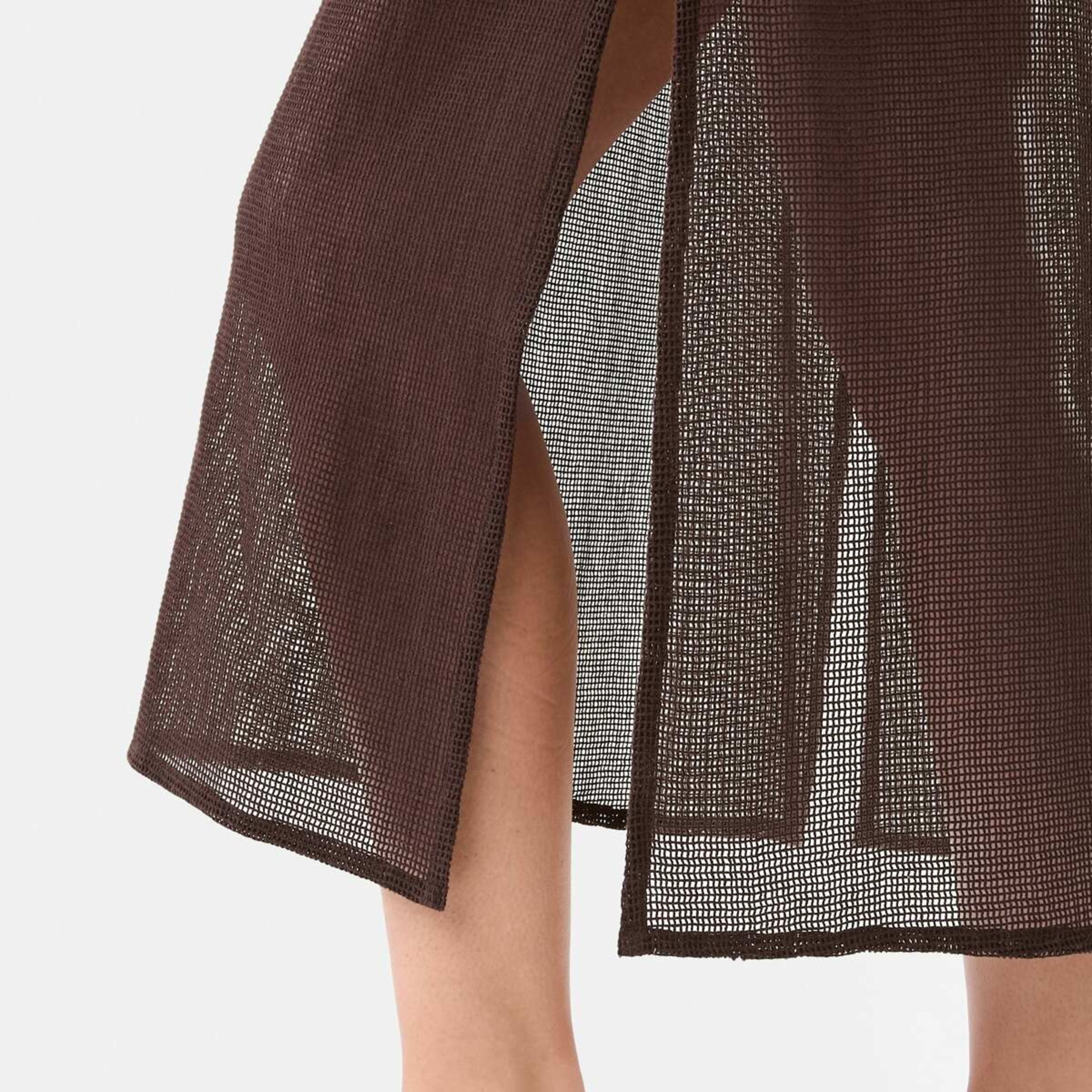 6 Open Mesh Maxi Dress Plum Brown, 6 of 6