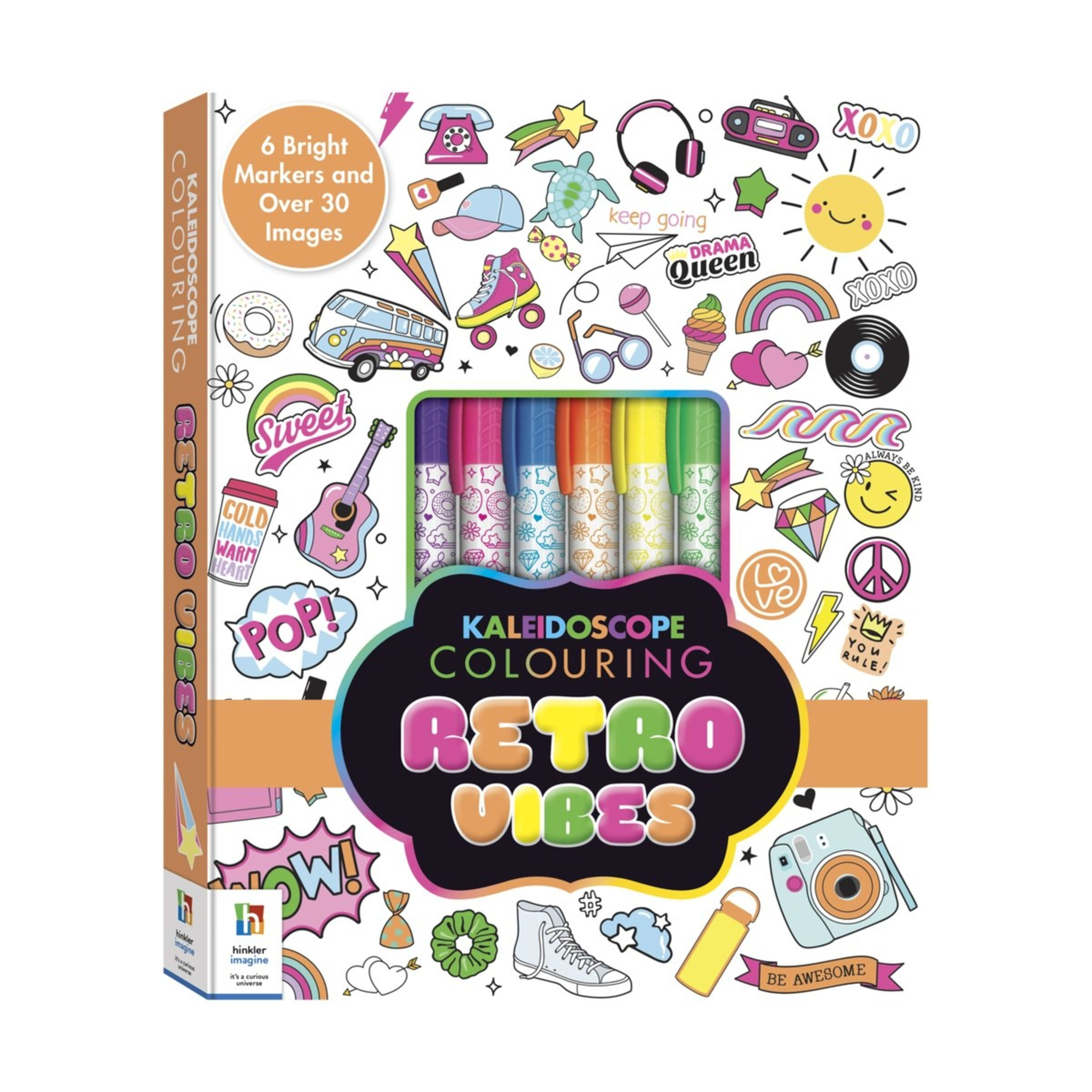 Kaleidoscope Colouring Retro Vibes Colouring Kit Kmart