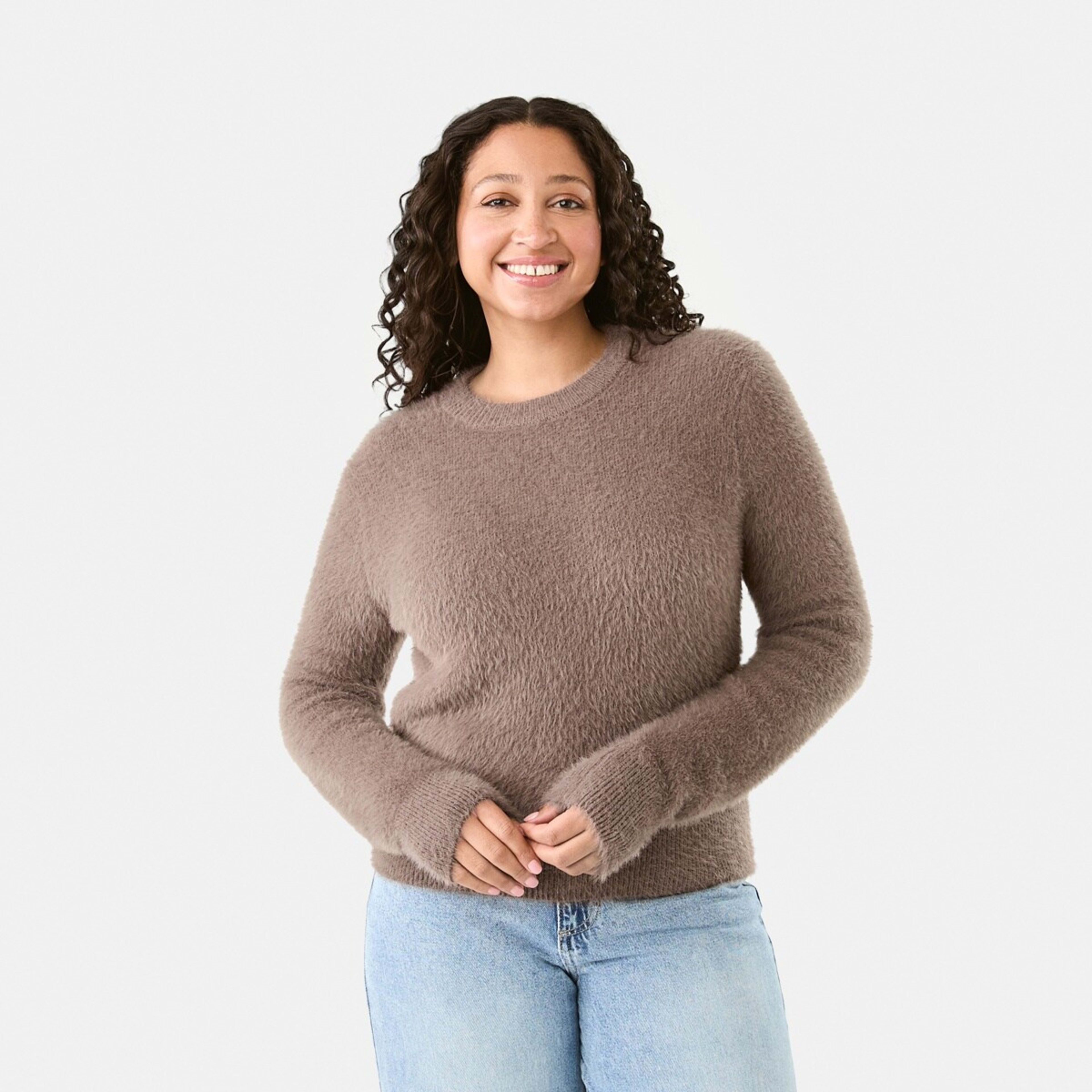 1 Eyelash Jumper Taupe Brn, 1 of 6
