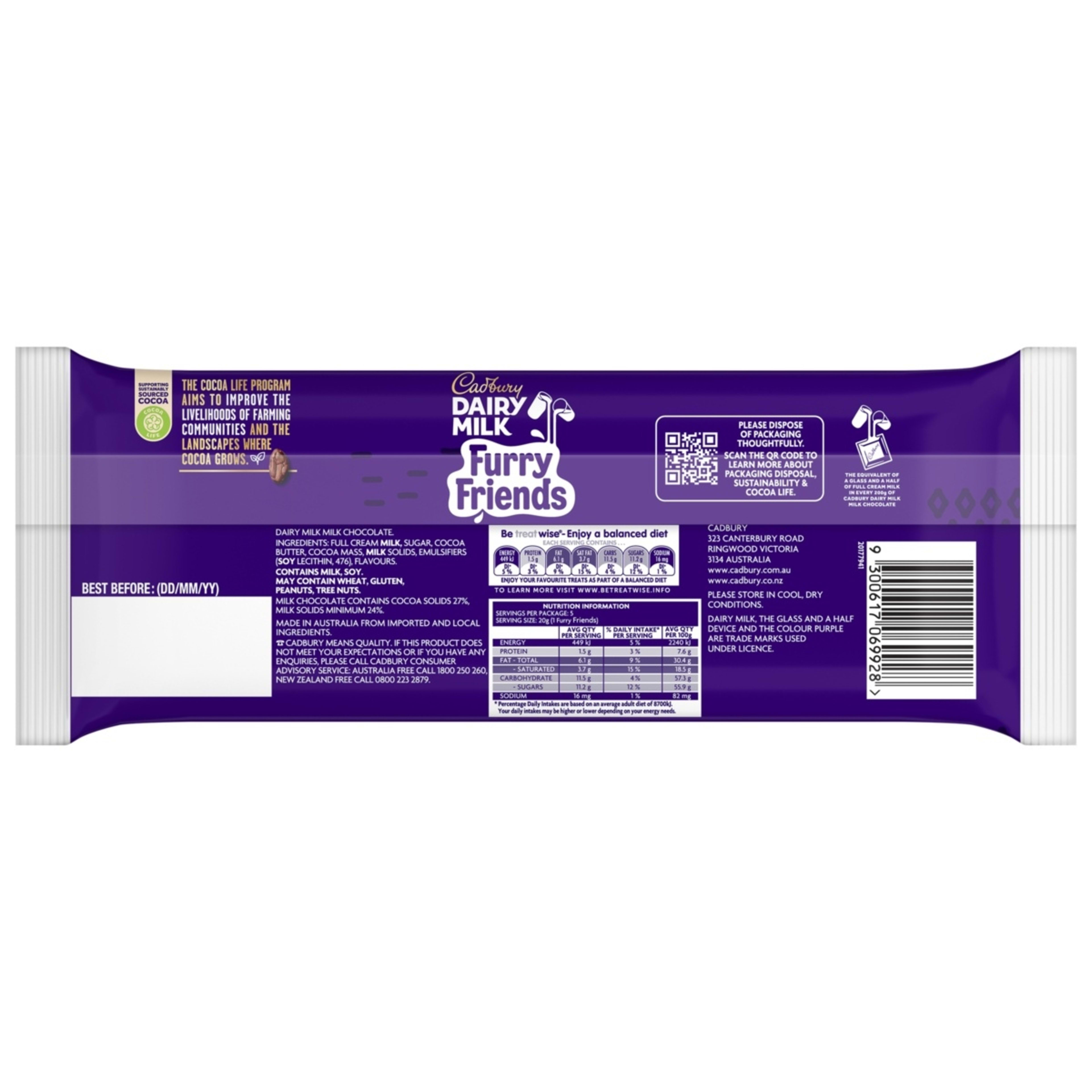 2 5 Piece Cadbury Dairy Milk Furry Friends Milk Chocolate 100g, 2 of 8