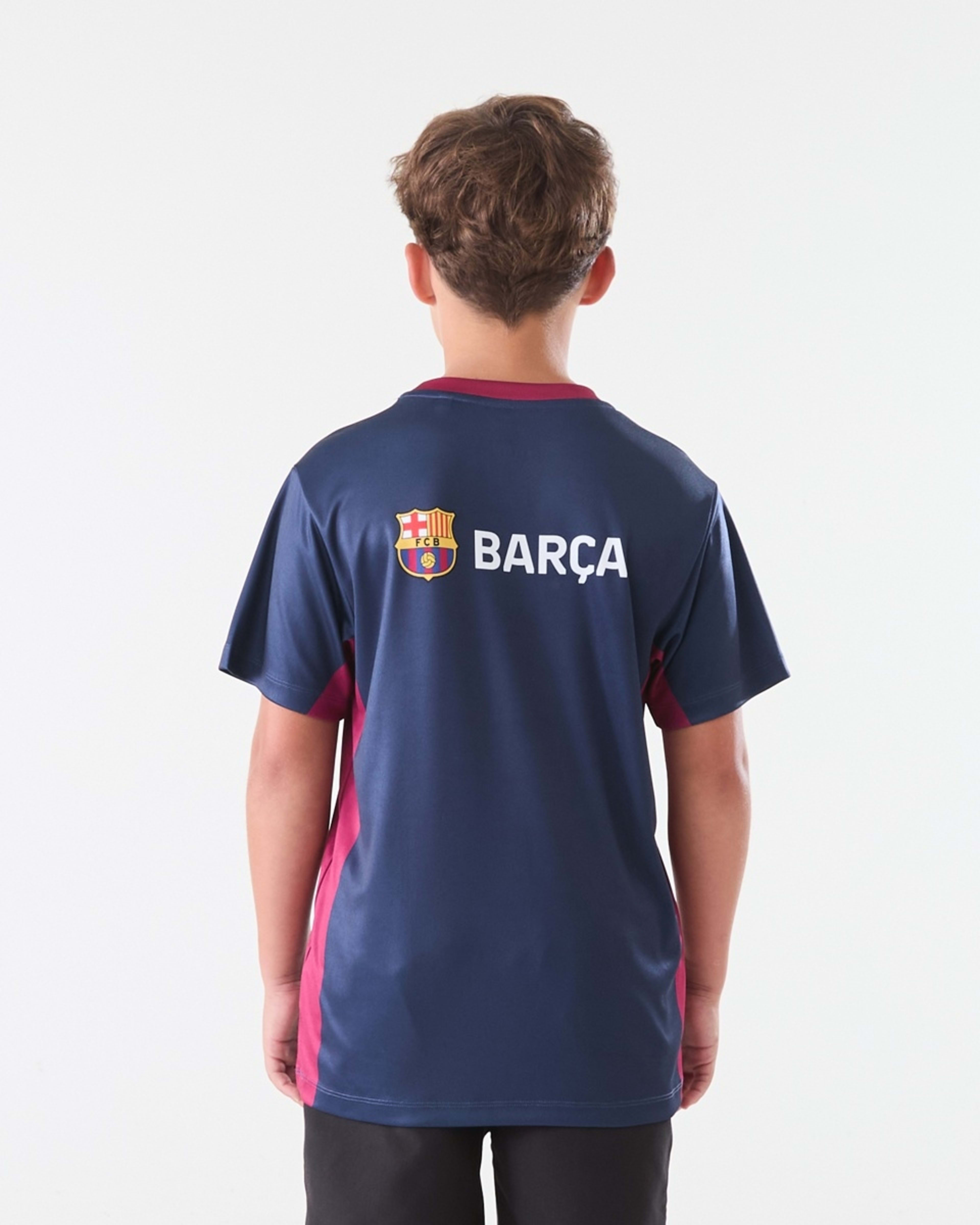 2 Official Youth Barcelona Panel Jersey T-shirt Navy, 2 of 7