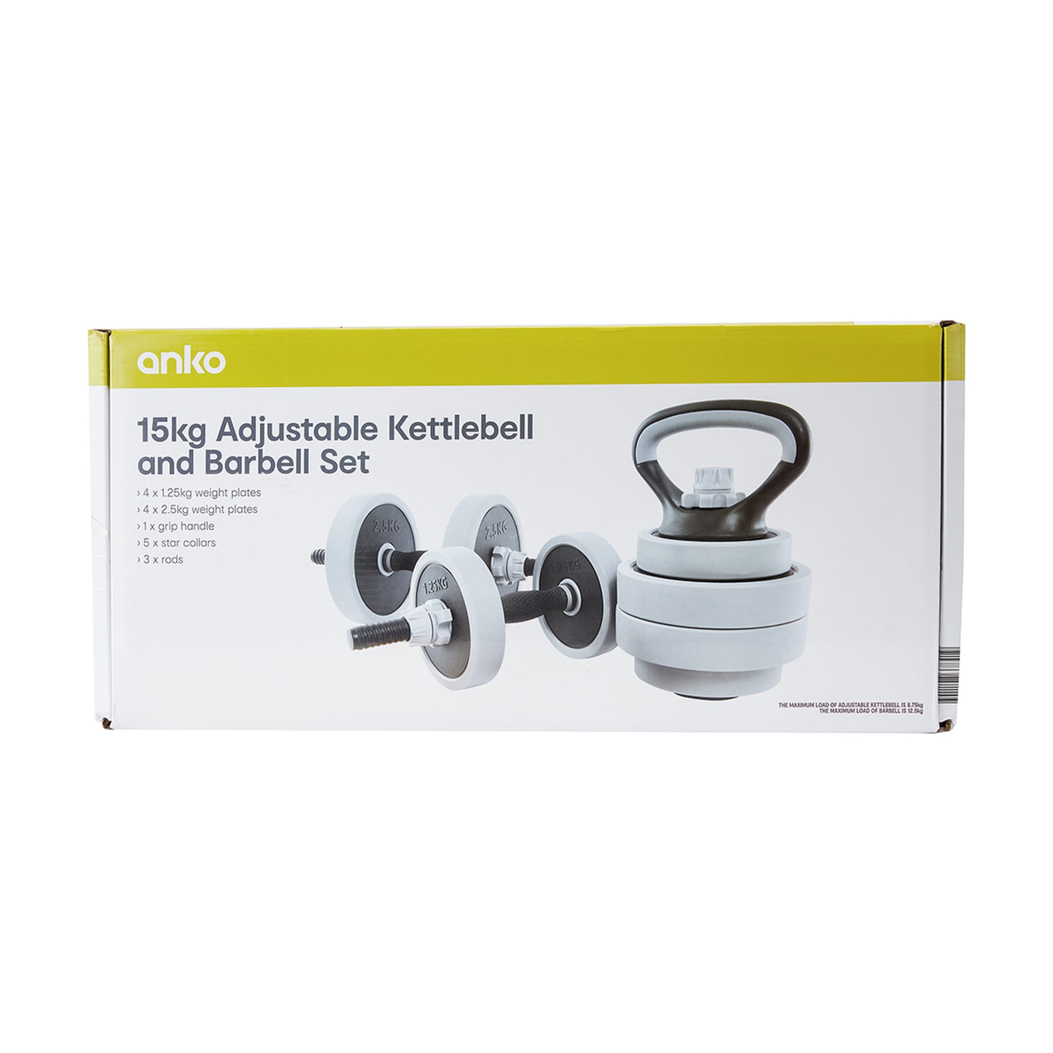 15kg Adjustable Kettlebell and Dumbbell Set Kmart