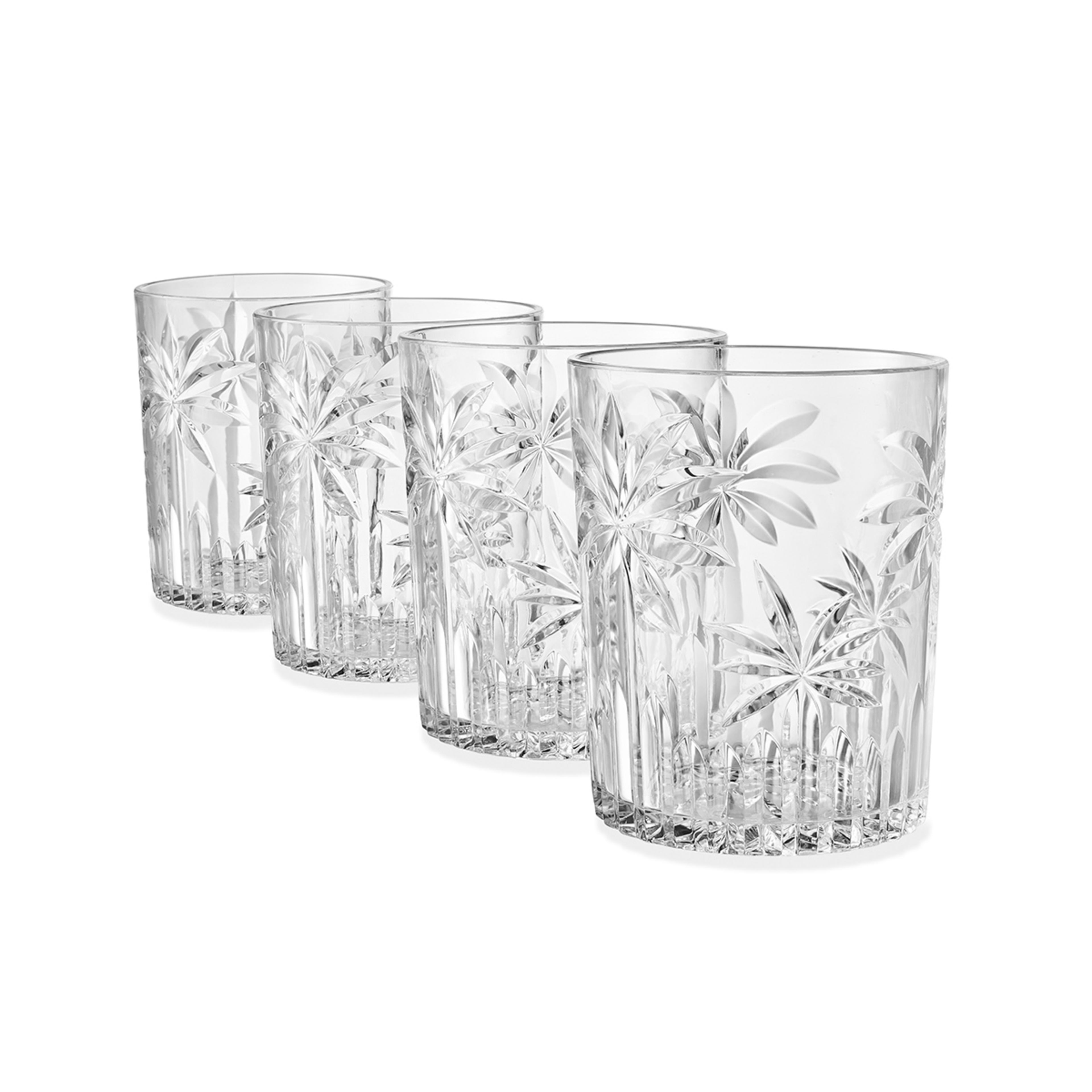 4 Clear Palm Acrylic Tumblers Kmart