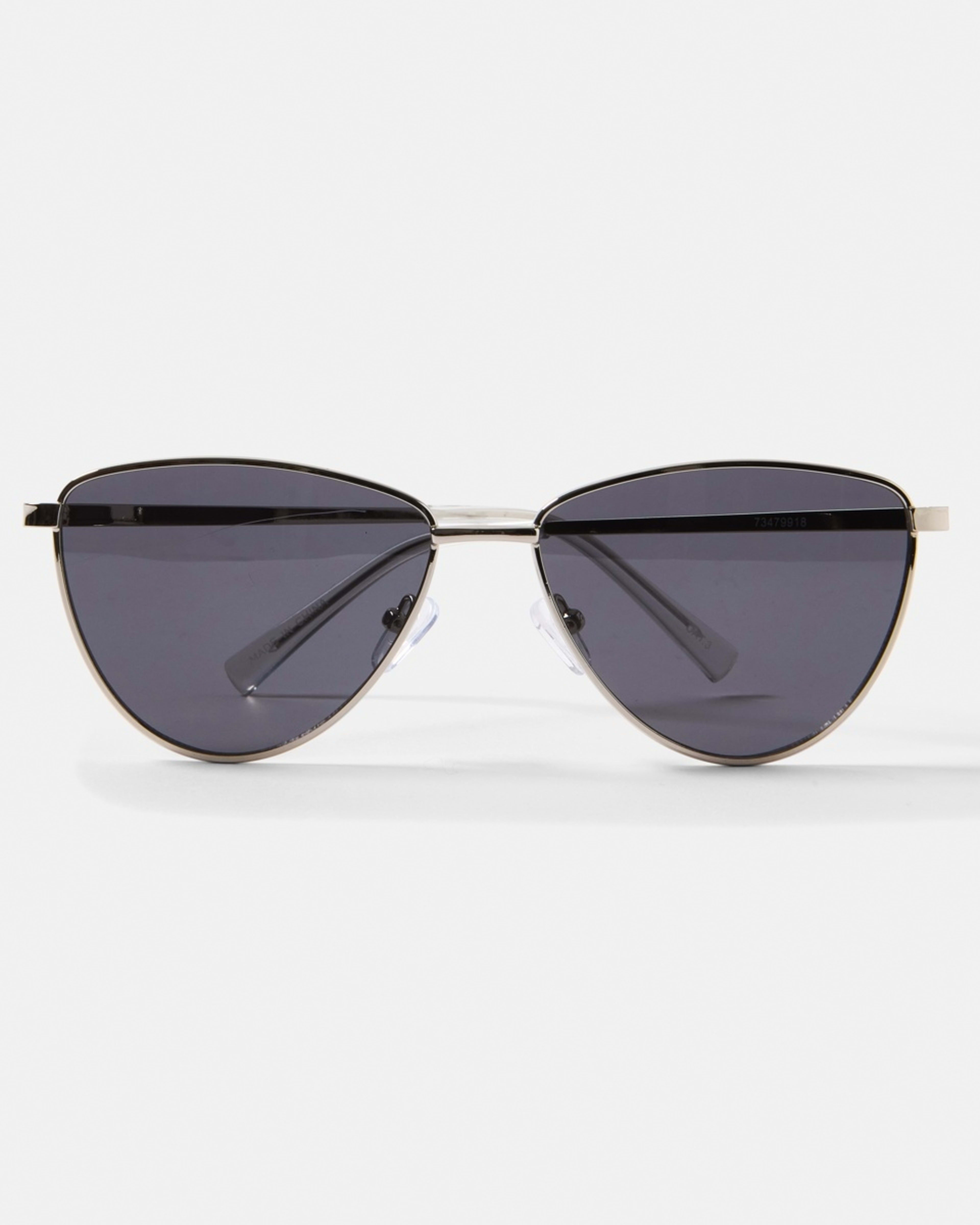 1 Womens Metal Cat Eye Sunglasses Silver, 1 of 6